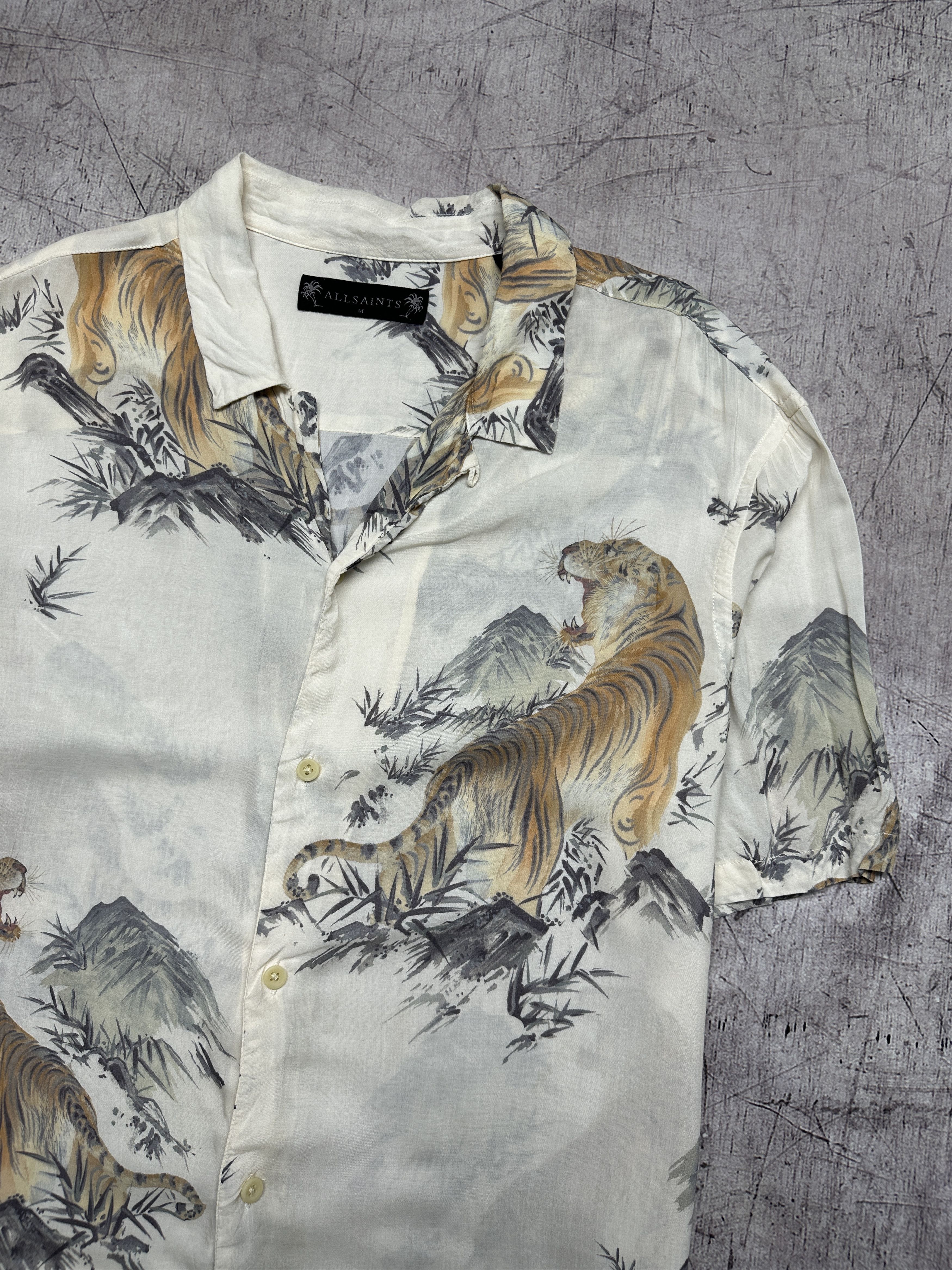 Allsaints Allsaints Mens Hawaiian Kayan Short Sleeve Shirt Tiger Size US M / EU 48-50 / 2 - 2 Thumbnail