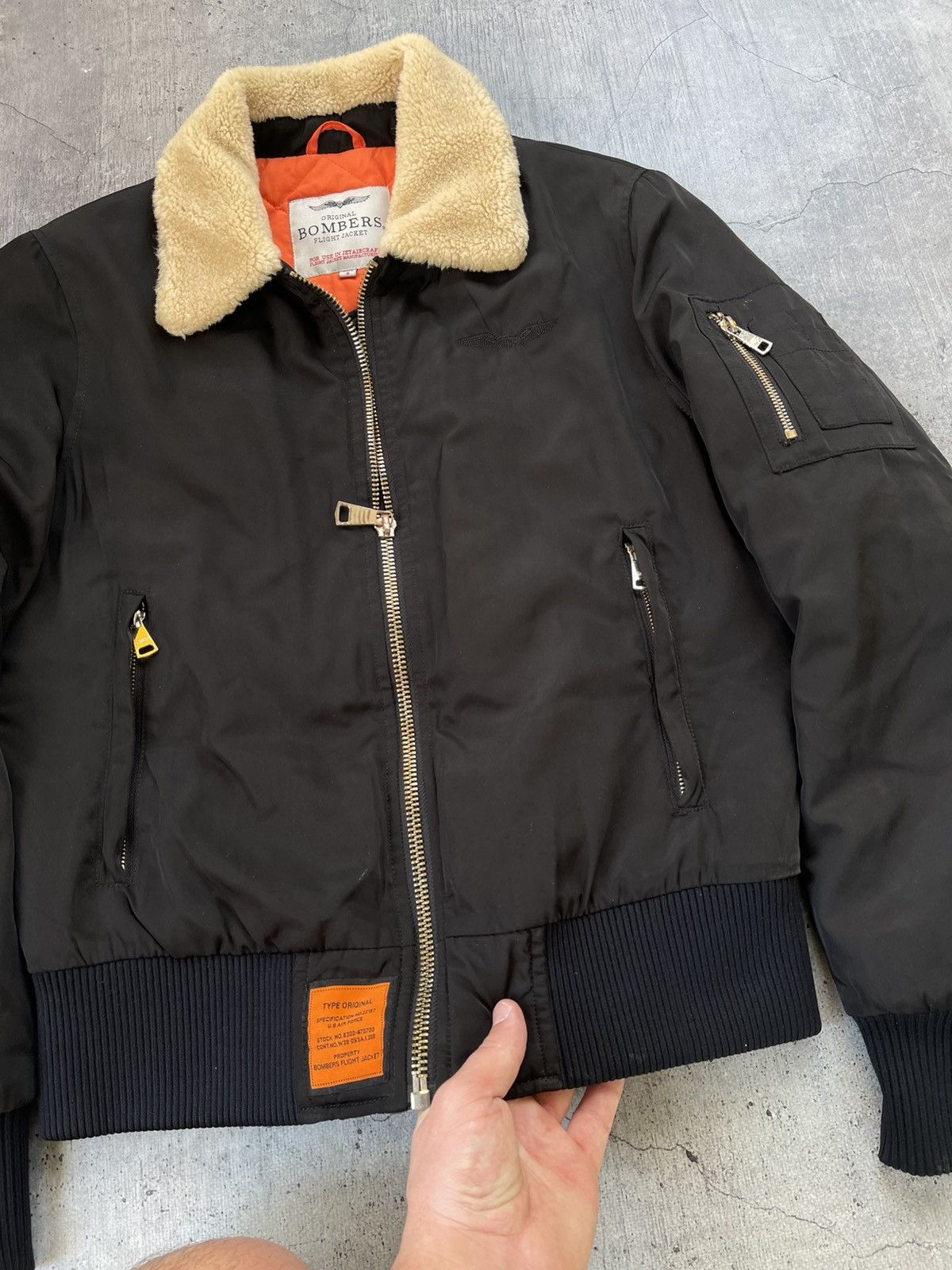 Other Bombers Original Flight Hooded Mens Jacket Size S Black Size US S / EU 44-46 / 1 - 9 Thumbnail