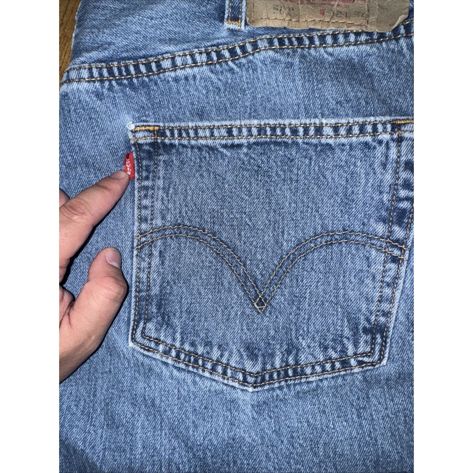 Levi's × Vintage Vintage Levi’s 501 Jeans Distressed Button Fly Straight Leg Size US 36 / EU 52 - 3 Thumbnail