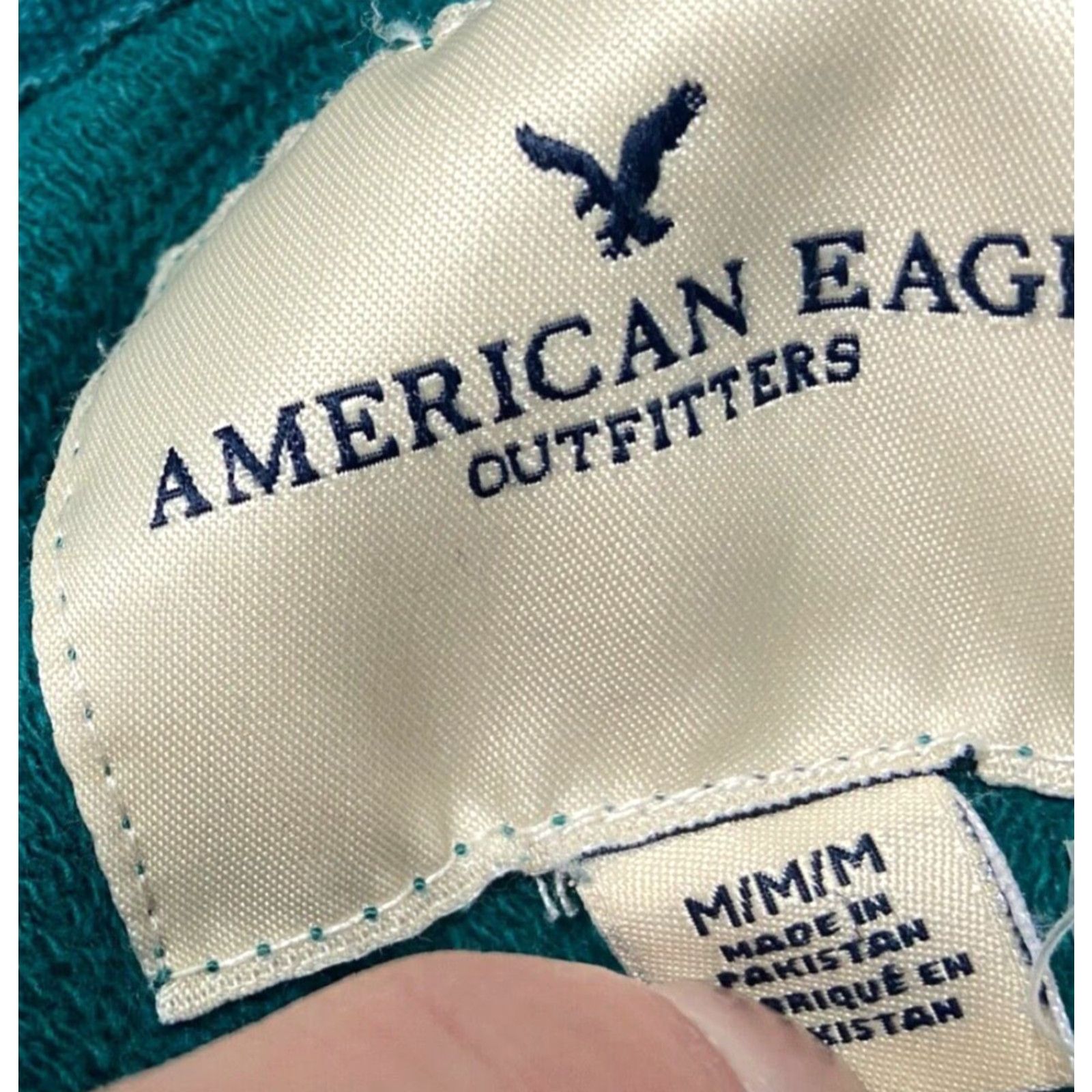 American Eagle Outfitters American Eagle Outfitters Hoodie Mens M Black Green Cotton Pouch Pocket Pullover Sweatshirt Size US M / EU 48-50 / 2 - 3 Thumbnail