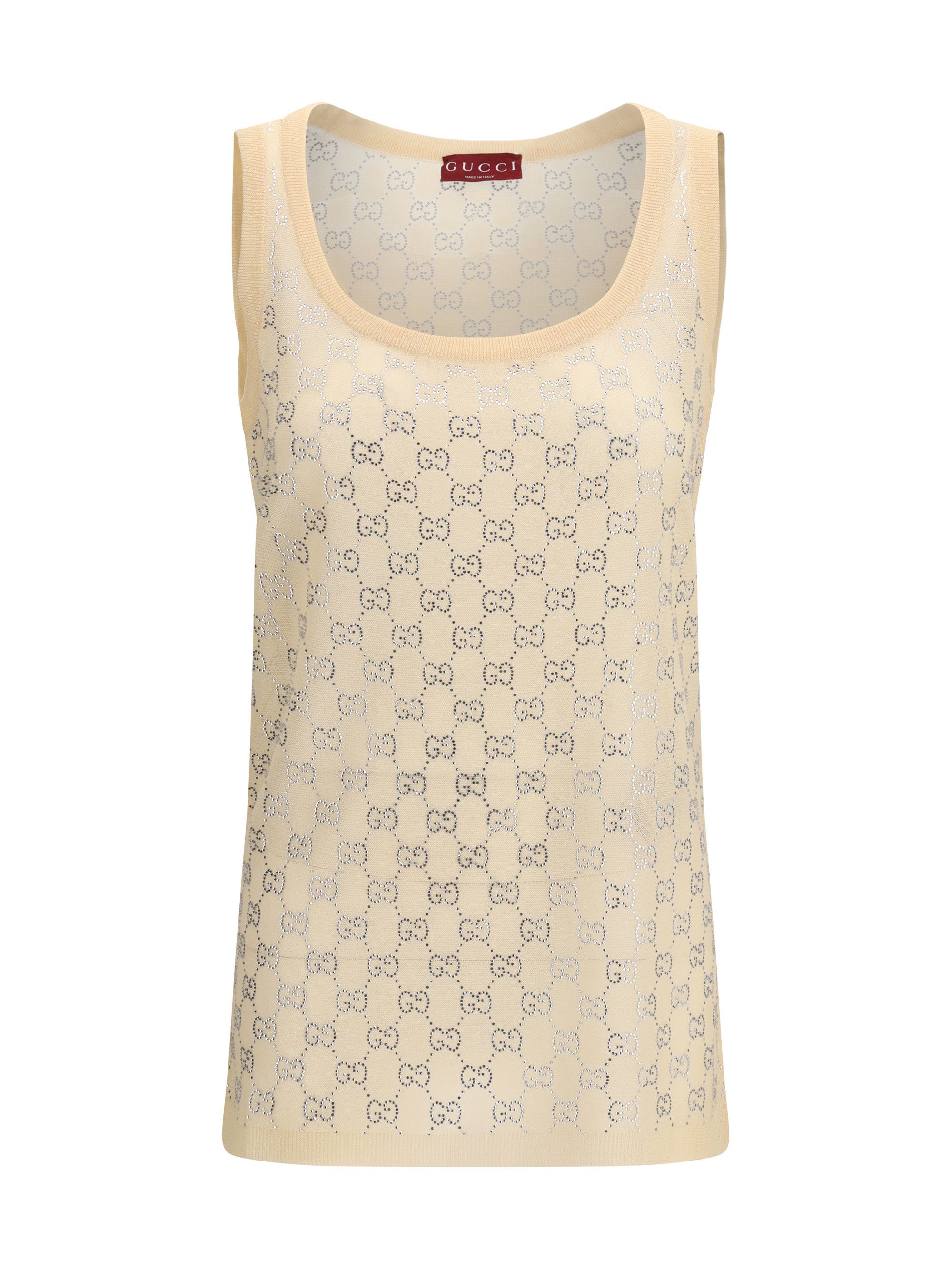 Gucci Sleeveless Top with all-over glittering GG logo Size XS / US 0-2 / IT 36-38 - 1 Thumbnail