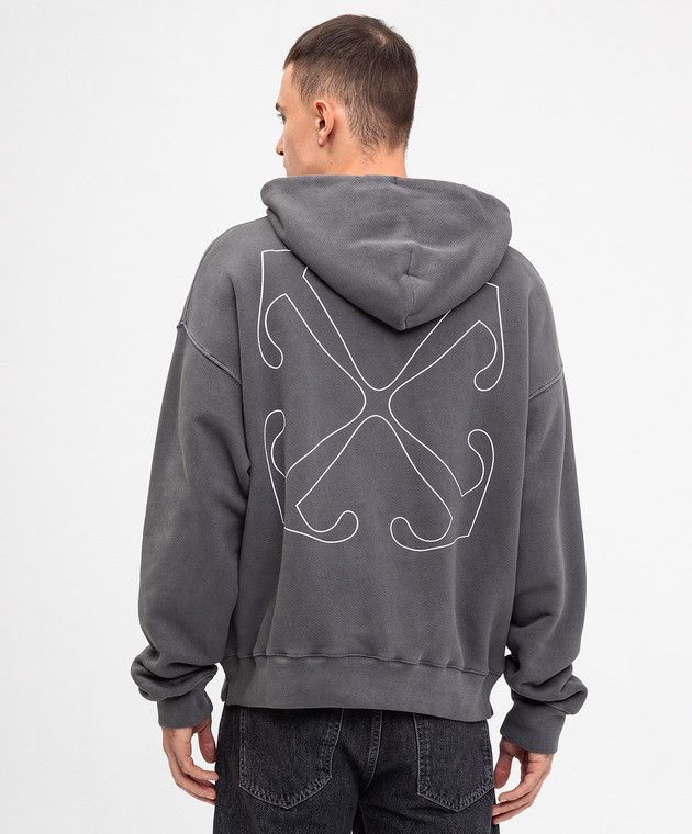 Off-White o1s22i1n1124 Outline Arrow Hoodie in Grey Size US M / EU 48-50 / 2 - 4 Thumbnail