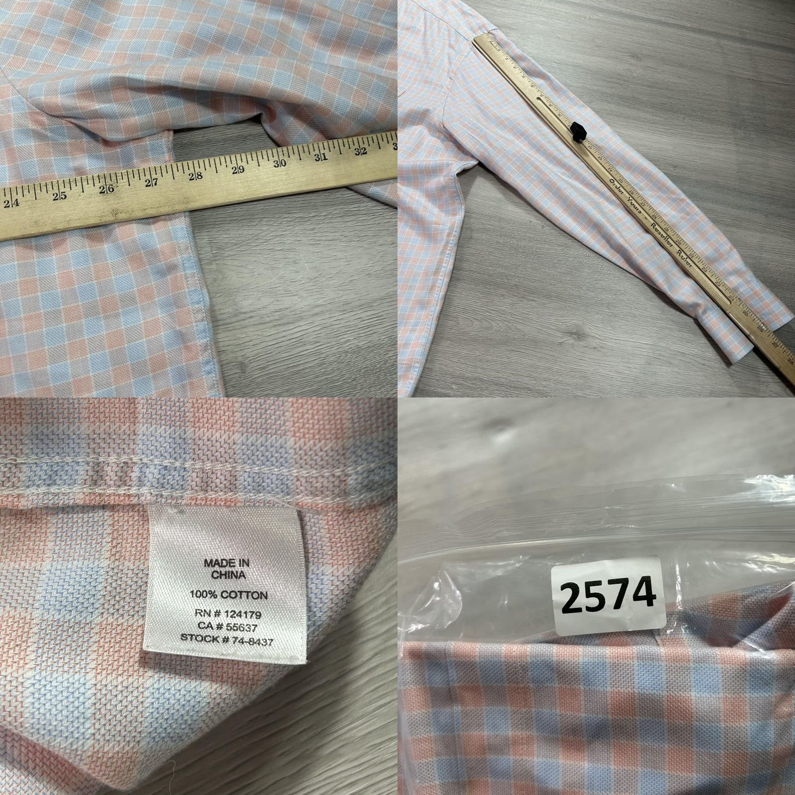 Johnston & Murphy Johnston & Murphy Shirt Mens 2XL Blue Pink Gingham Check Button Down Long Sleeve Size US XXL / EU 58 / 5 - 8 Thumbnail