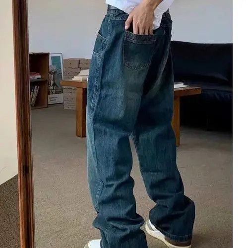 Japanese Brand Dark blue washed vintage high waist wide leg jeans Size US 32 / EU 48 - 4 Thumbnail