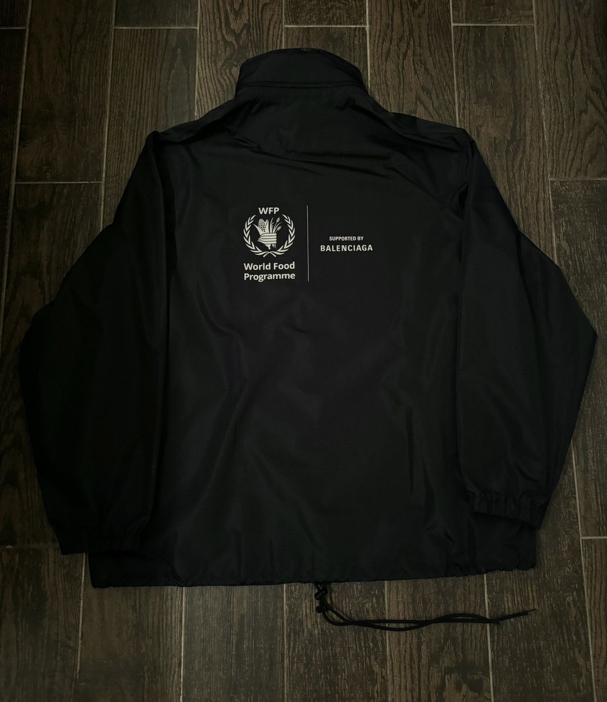 image of Balenciaga X World Food Programme Windbreaker - Black, Men's (Size Small)