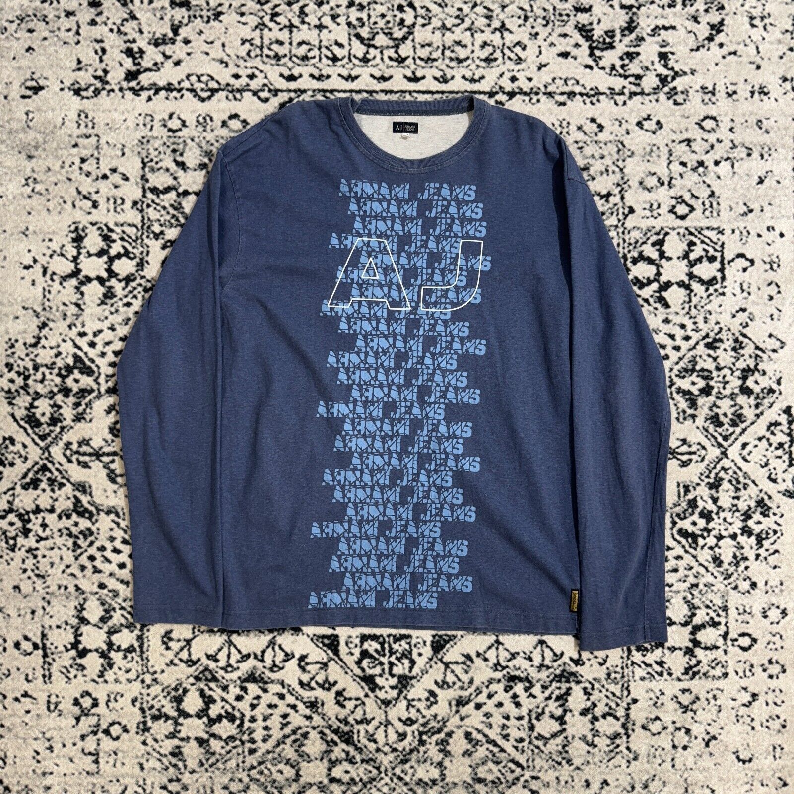 Vintage Vintage Armani Jeans Blue Navy Cotton Longsleeve Size XXL Size US XXL / EU 58 / 5 - 1 Thumbnail