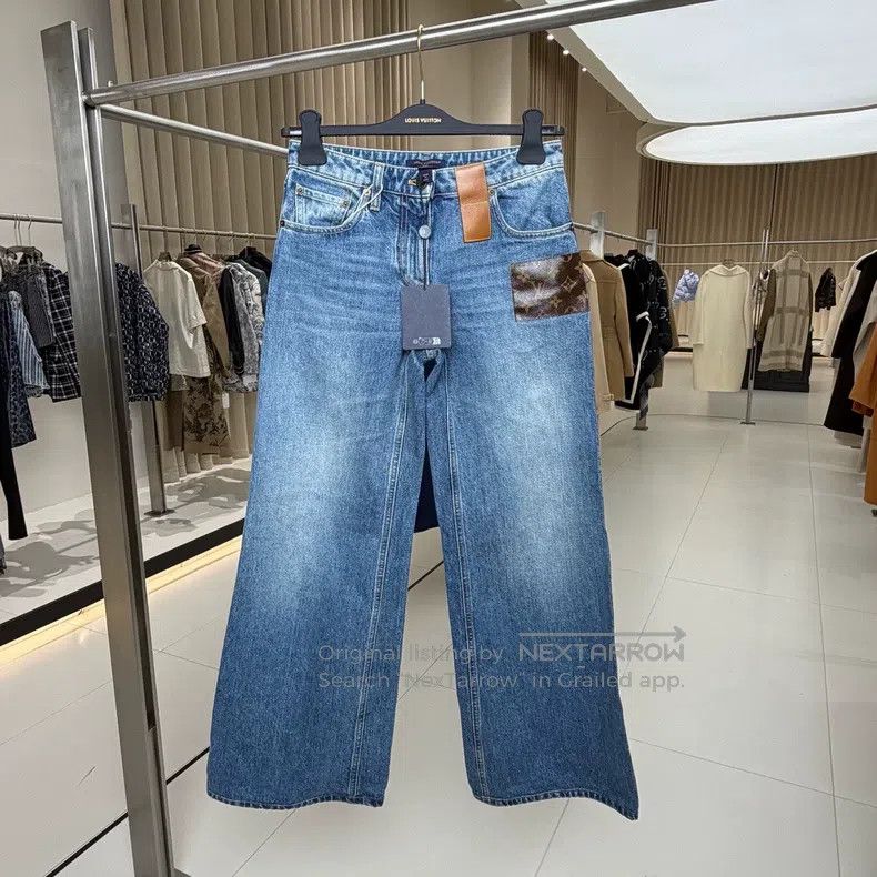 Louis Vuitton Louis Vuitton Blue Leather Jeans Size US 34 / EU 50 - 1 Thumbnail