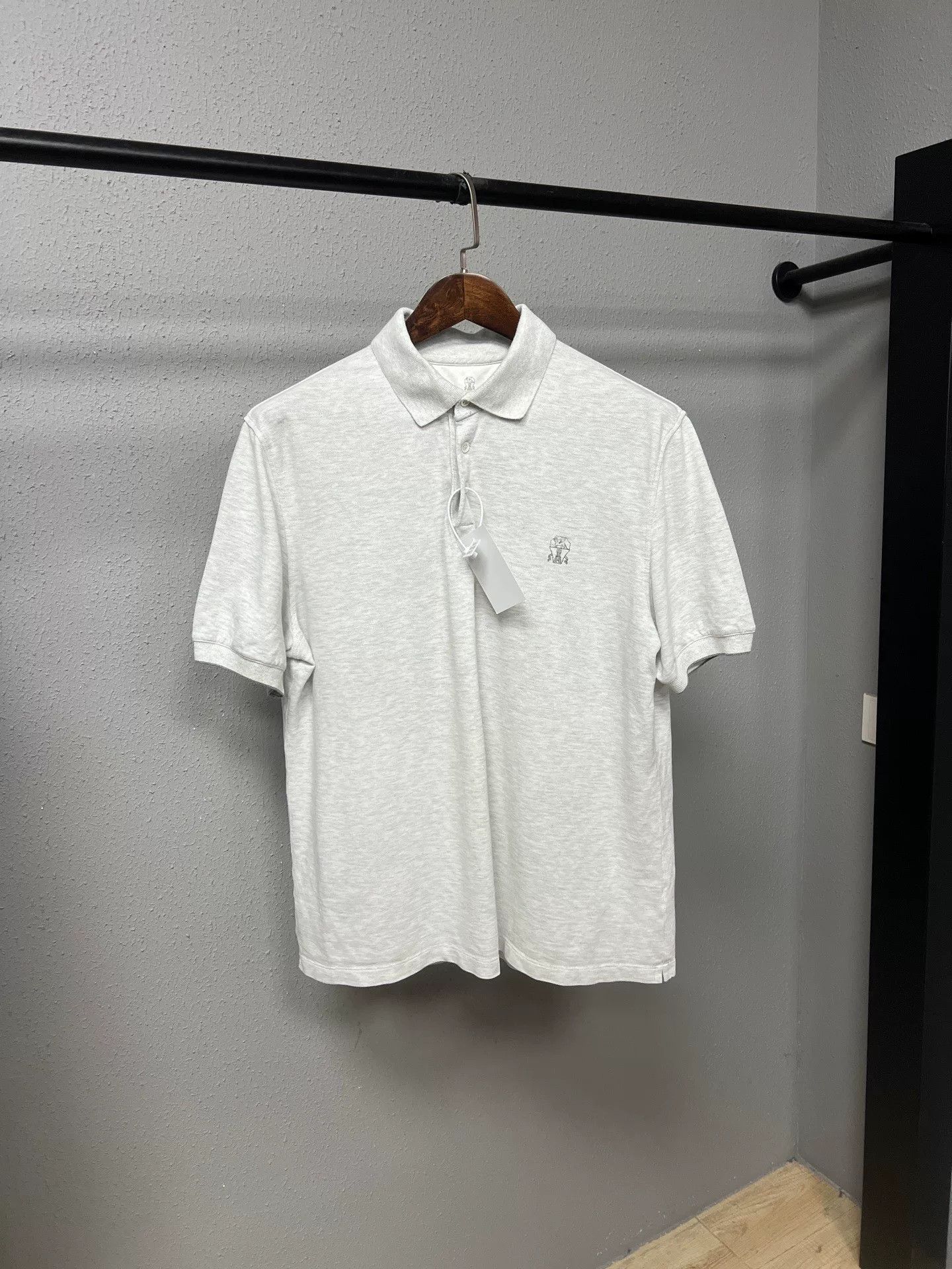 Brunello Cucinelli brunello cucinelli white classic polo shirt Size US XL / EU 56 / 4 - 1 Thumbnail