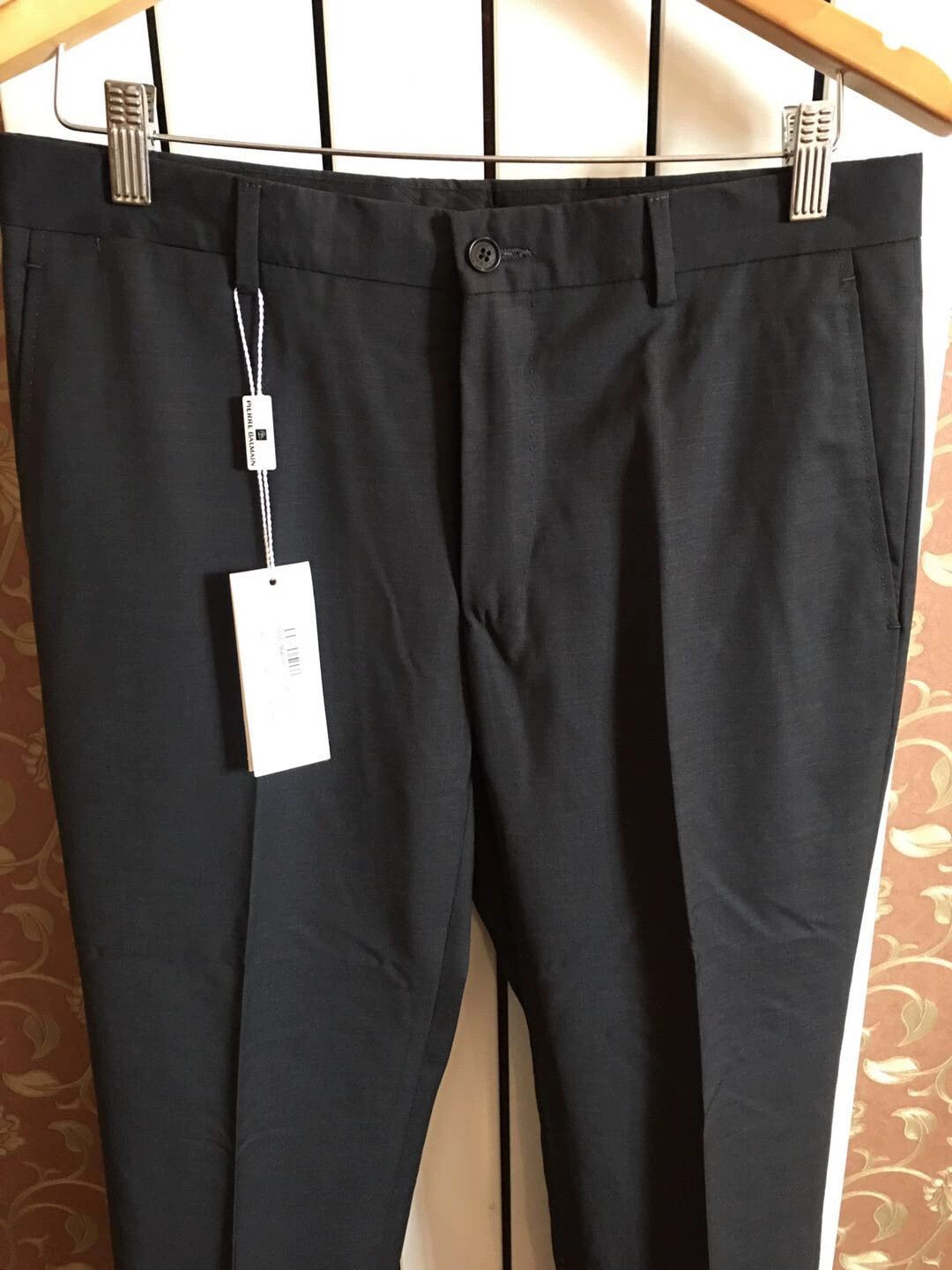 Balmain Balmain New High-Count Wool Slim Trousers Charcoal 46 Size US 30 / EU 46 - 2 Thumbnail