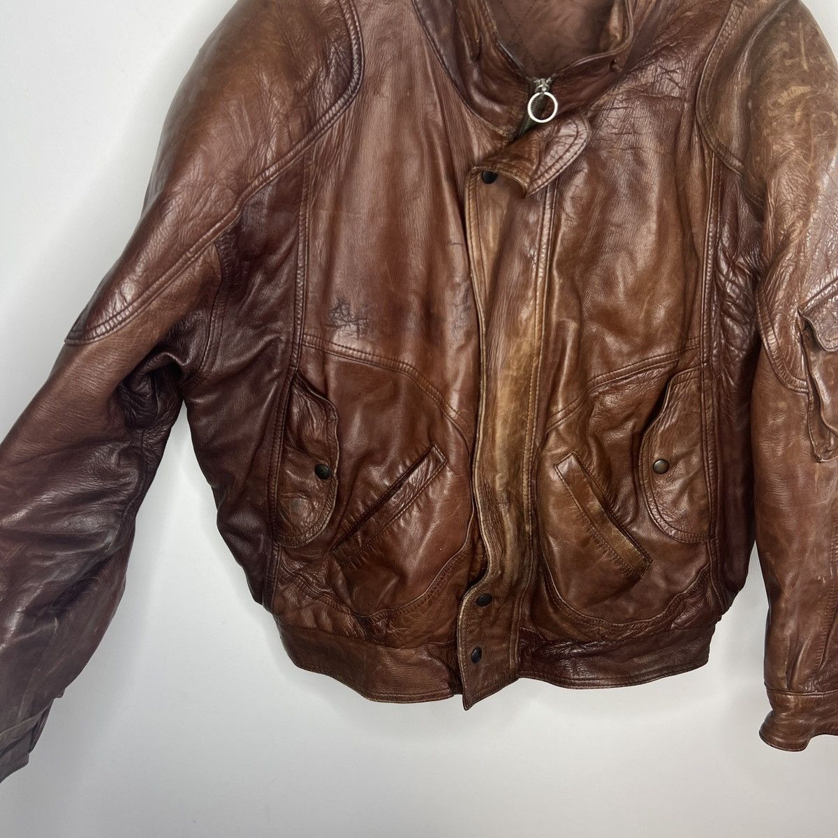 Other Vintage Brown Leather Motor Biker Jacket Trucker Genuine Size US M / EU 48-50 / 2 - 5 Thumbnail