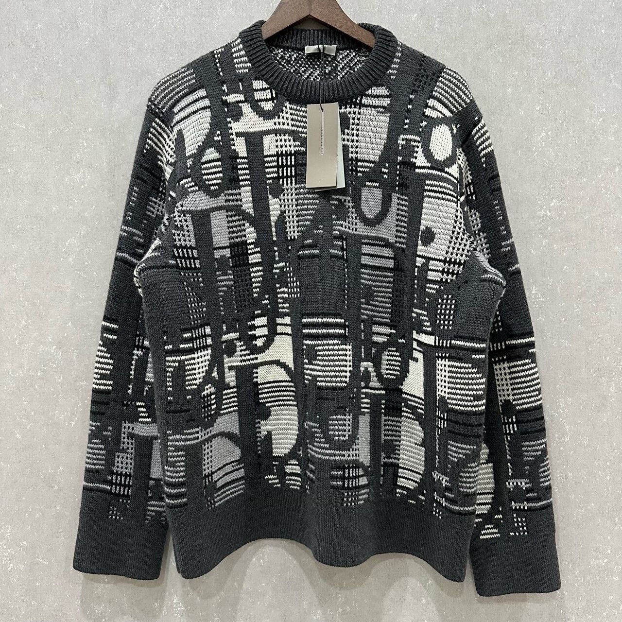 Dior Dior Black White Logo Wool Sweater Size US M / EU 48-50 / 2 - 1 Thumbnail
