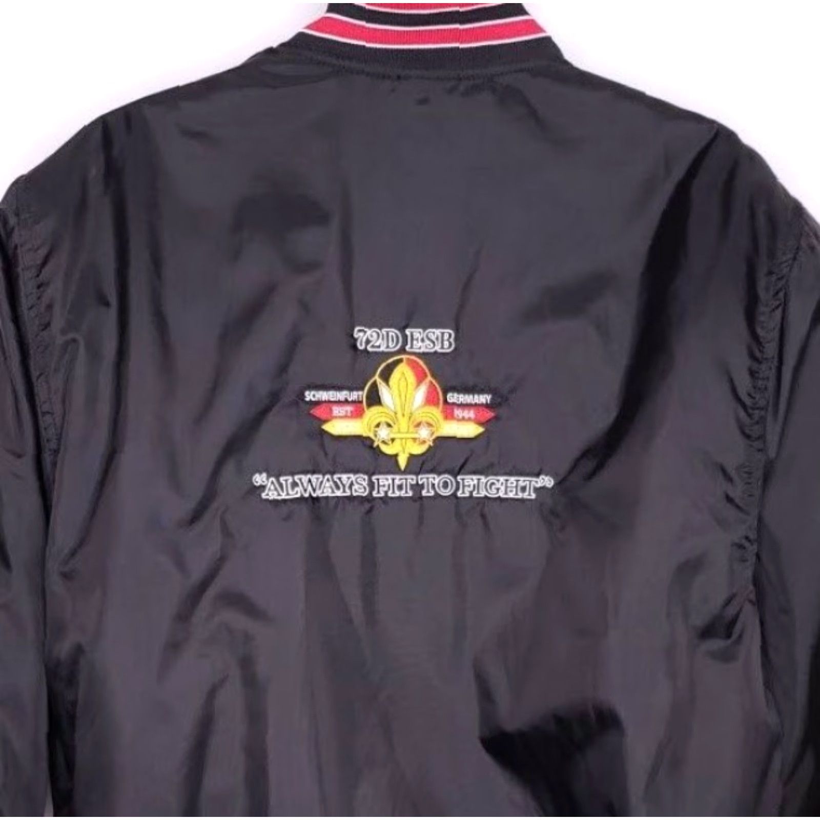 Holloway VINTAGE Holloway Satin Bomber Jacket Mens Size L Black 72nd Signal Battalion Army Germany Flight/Bomber Mens Size US L / EU 52-54 / 3 - 2 Thumbnail