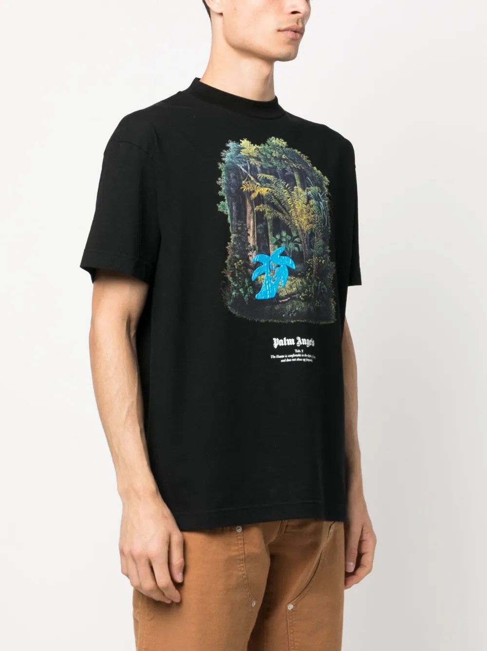 Palm Angels o1y0325 Logo Crewneck T-Shirt in Black Size US S / EU 44-46 / 1 - 3 Thumbnail