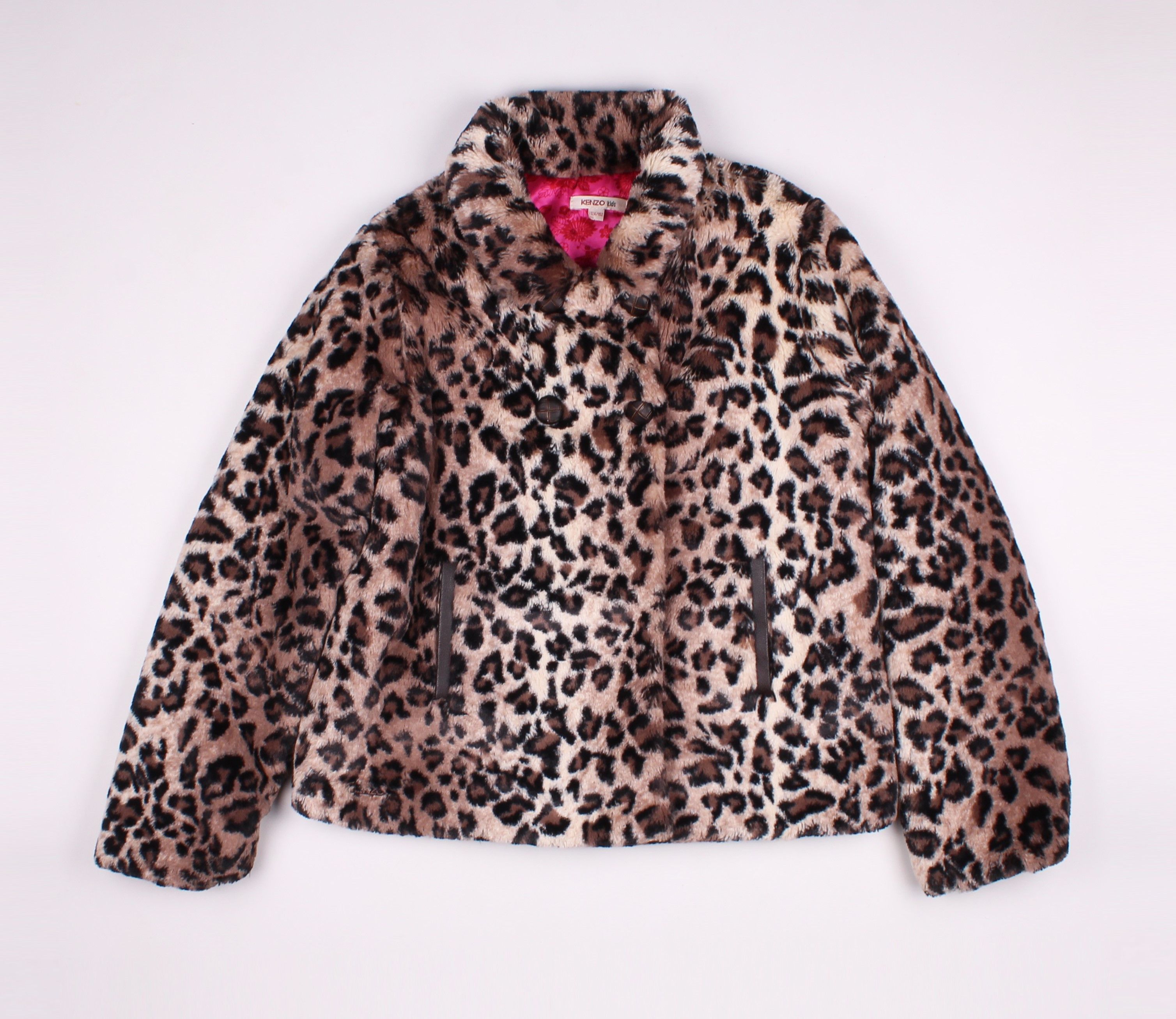 Kenzo Kenzo Kids Leopard Faux Fur Coat Jacket 12A Size XXS / US 00 / IT 34 - 1 Thumbnail