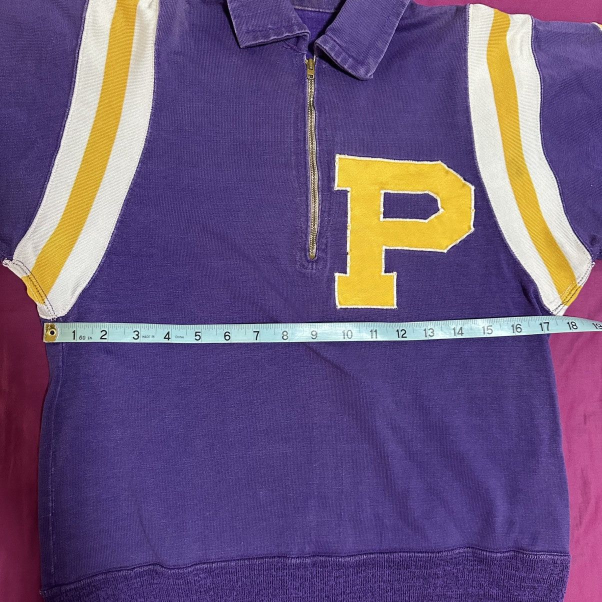 Vintage Vintage 1960s Sweatshirt M Purple 1/4 Zip Size US M / EU 48-50 / 2 - 9 Thumbnail