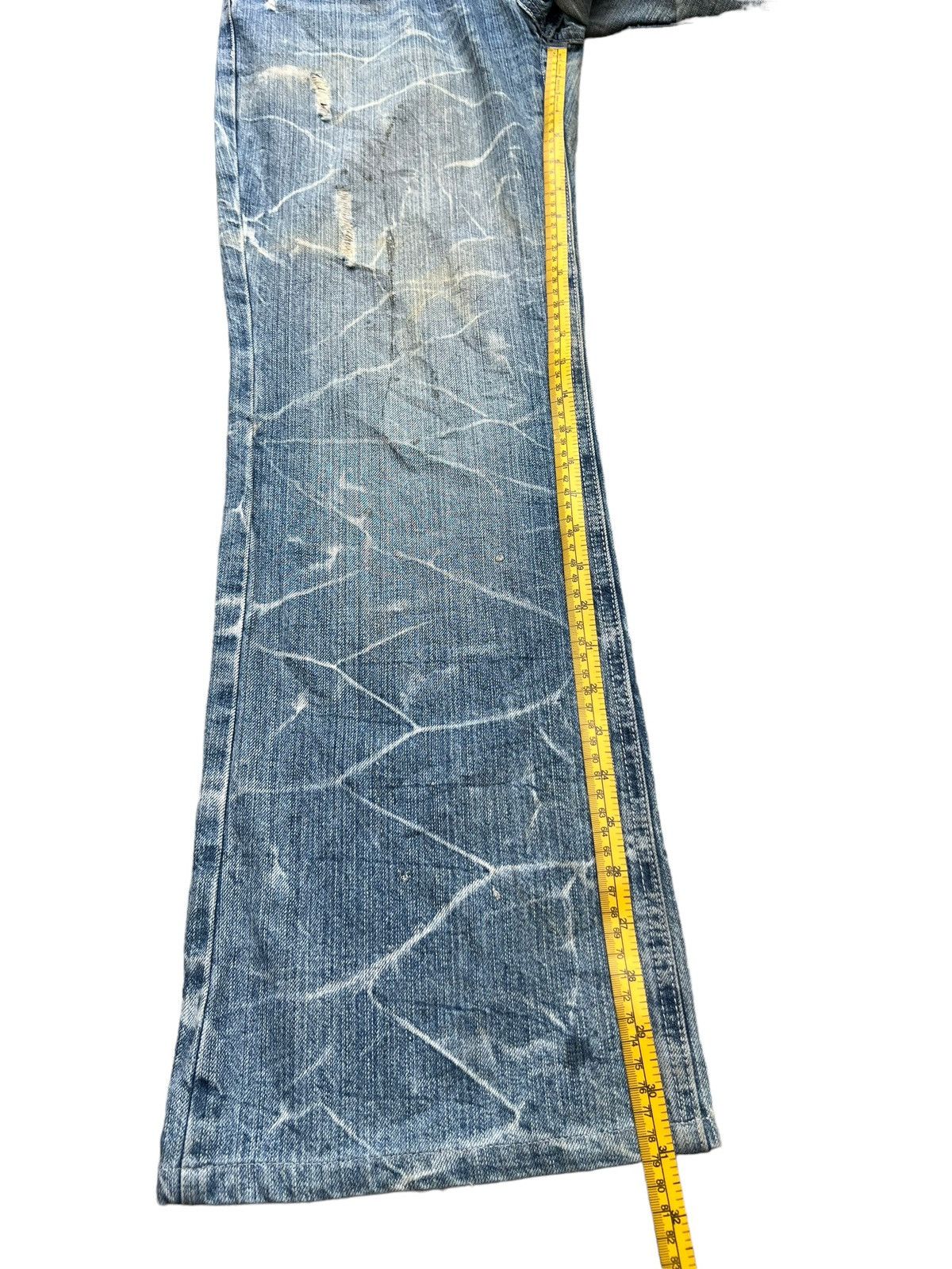 Japanese Brand Nylaus Japan Distressed Lowrise Flare Denim Jeans 34x31 Size US 34 / EU 50 - 12 Thumbnail