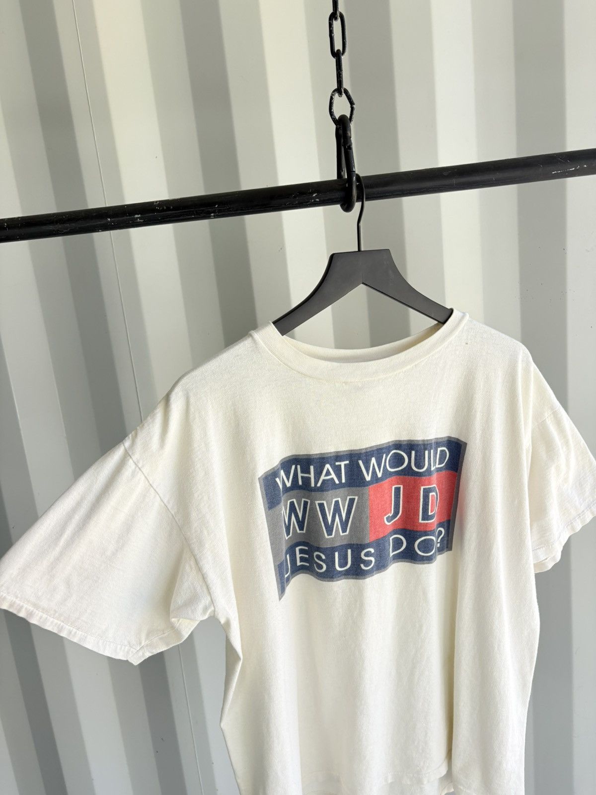 Vintage What would jesus do? Thrashed Distressed Faded ERD Grunge Size US XL / EU 56 / 4 - 2 Thumbnail