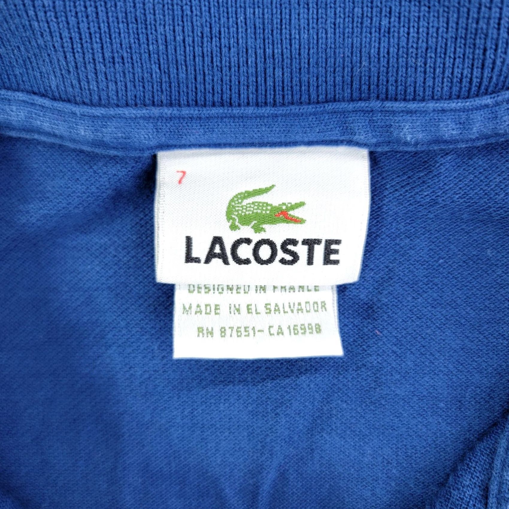Lacoste Lacoste Polo Shirt Mens 3XL Blue Short Sleeve Pique Cotton Croc Logo Classic Fit Size US XXL / EU 58 / 5 - 3 Thumbnail