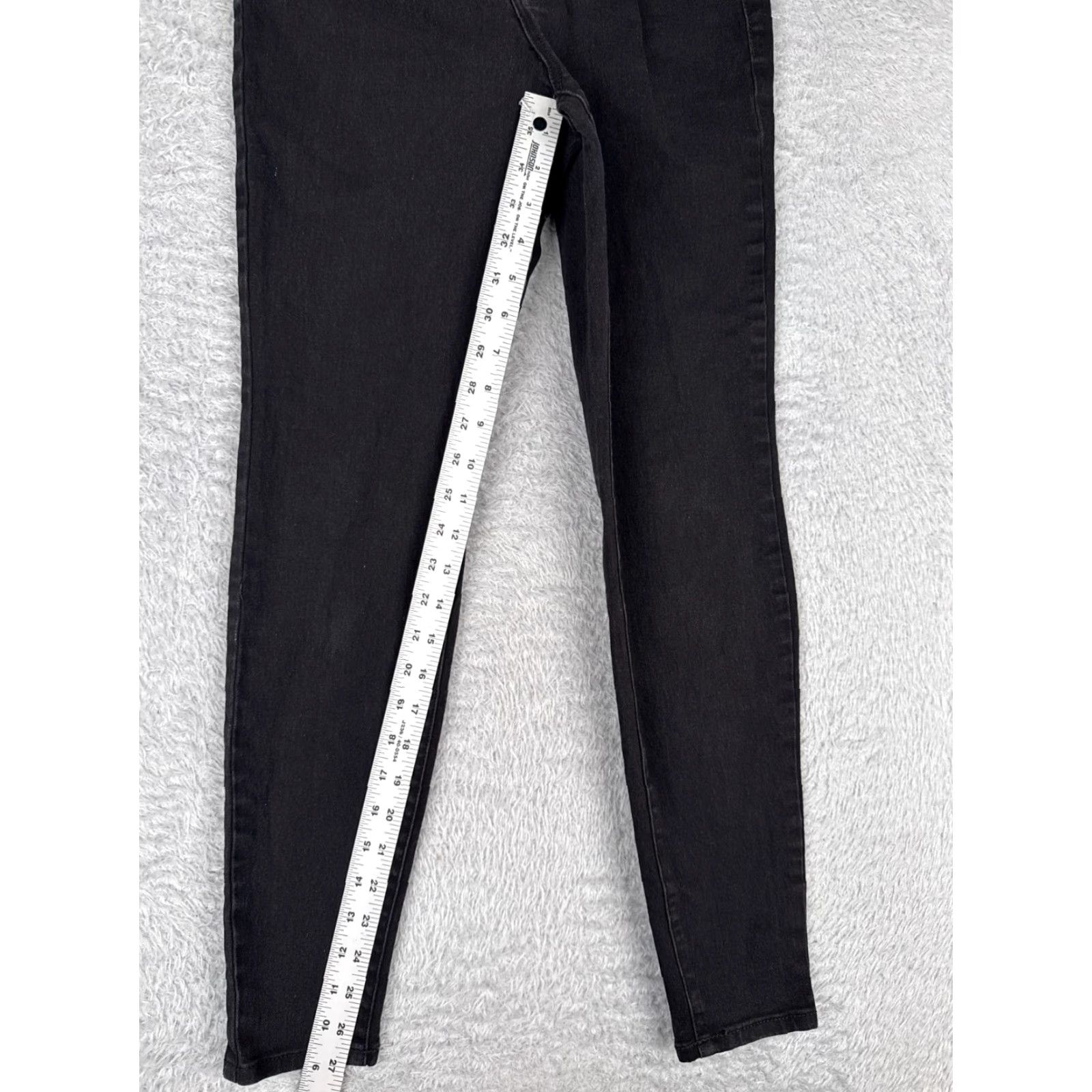 Vintage No Boundaries Jeans Juniors 3 Black Denim Skinny Mid Rise Cotton Blend 24x27 Size 26" / US 2 / IT 38 - 7 Thumbnail