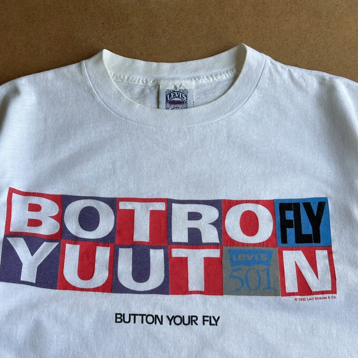 Levi's Vintage 1992 Levi’s 501 Button Your Fly Single Stitch Tee Size US M / EU 48-50 / 2 - 2 Thumbnail