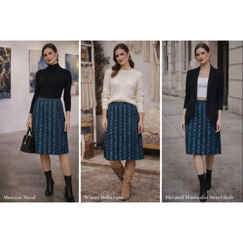 Anthropologie NWT Anthropologie Sienna Embroidered Pencil Skirt Turquoise Size 32" / US 10 / IT 46 - 5 Thumbnail