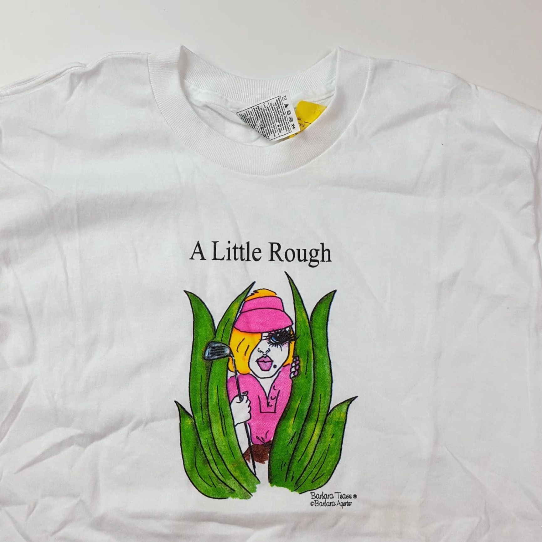 Fruit Of The Loom VINTAGE Fruit of the Loom T-Shirt White Short Sleeve Womens Size L 90s Golf Cartoon Retro Top Casual Cotton Cotton Blend Crew Neck Top Size L / US 10 / IT 46 - 2 Thumbnail