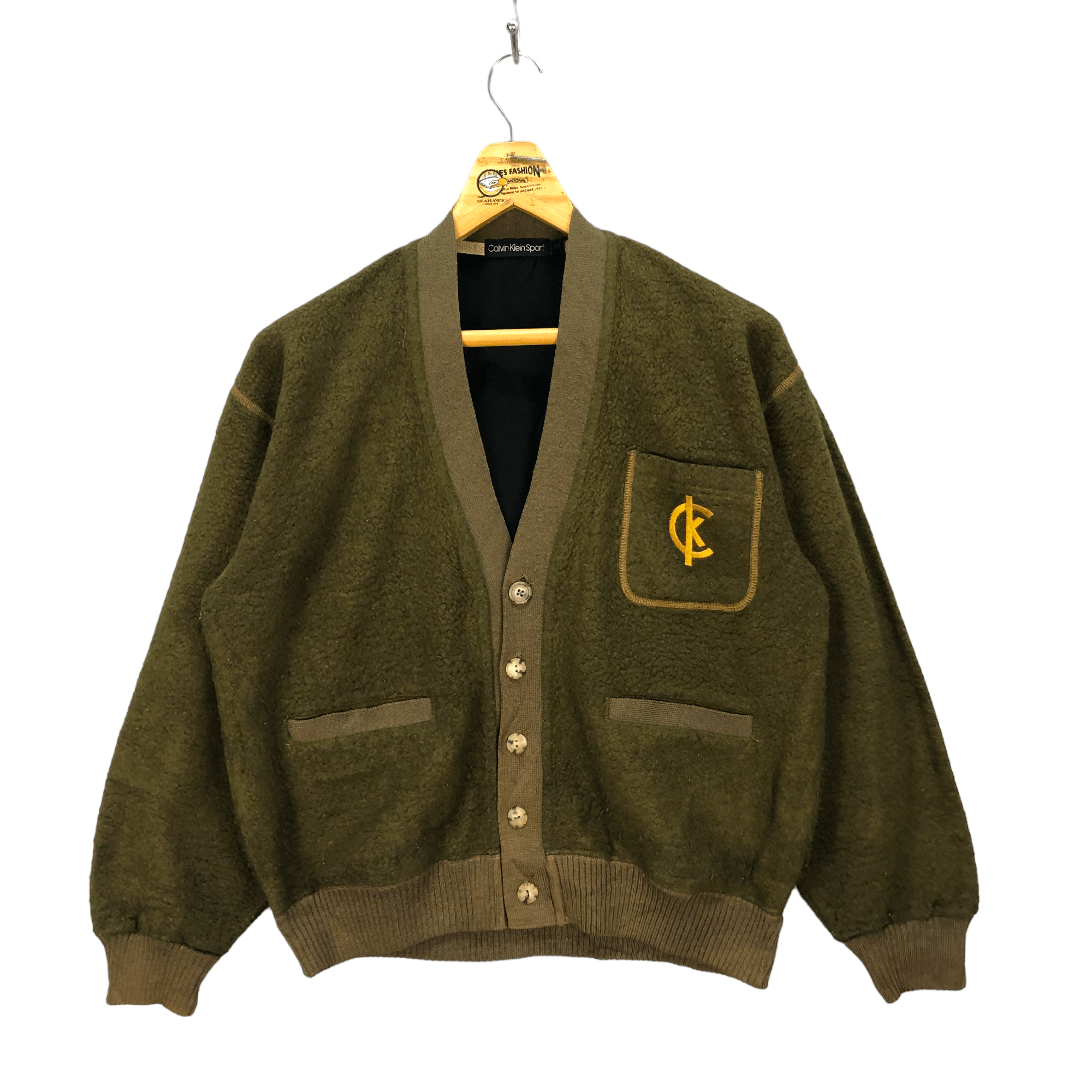 Calvin Klein Vintage Calvin Klein Sport CK Logo Fleece Cardigan #5320-184 Size US M / EU 48-50 / 2 - 1 Thumbnail