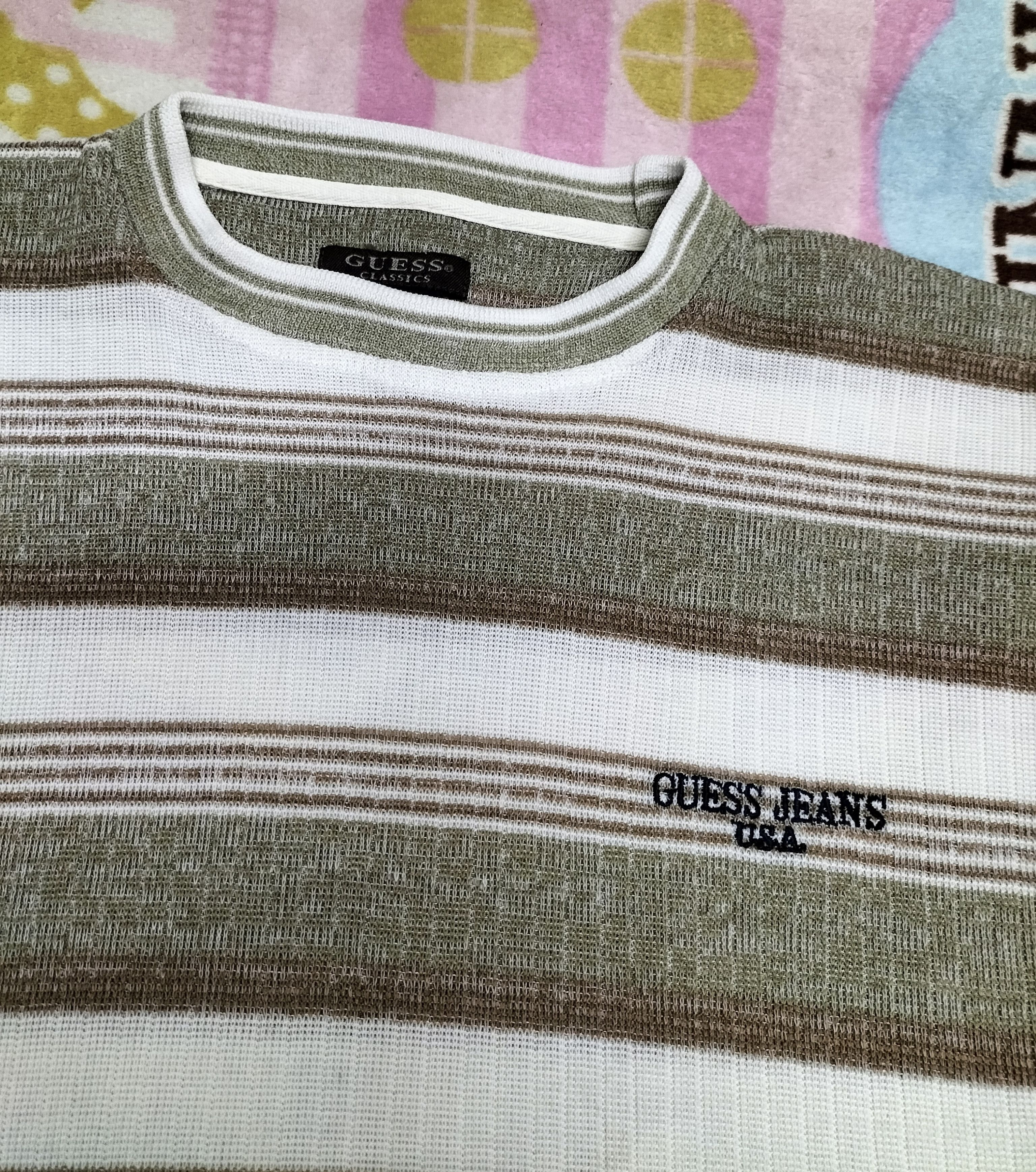 Guess Vintage guess stripes knit shirts Size US M / EU 48-50 / 2 - 3 Thumbnail