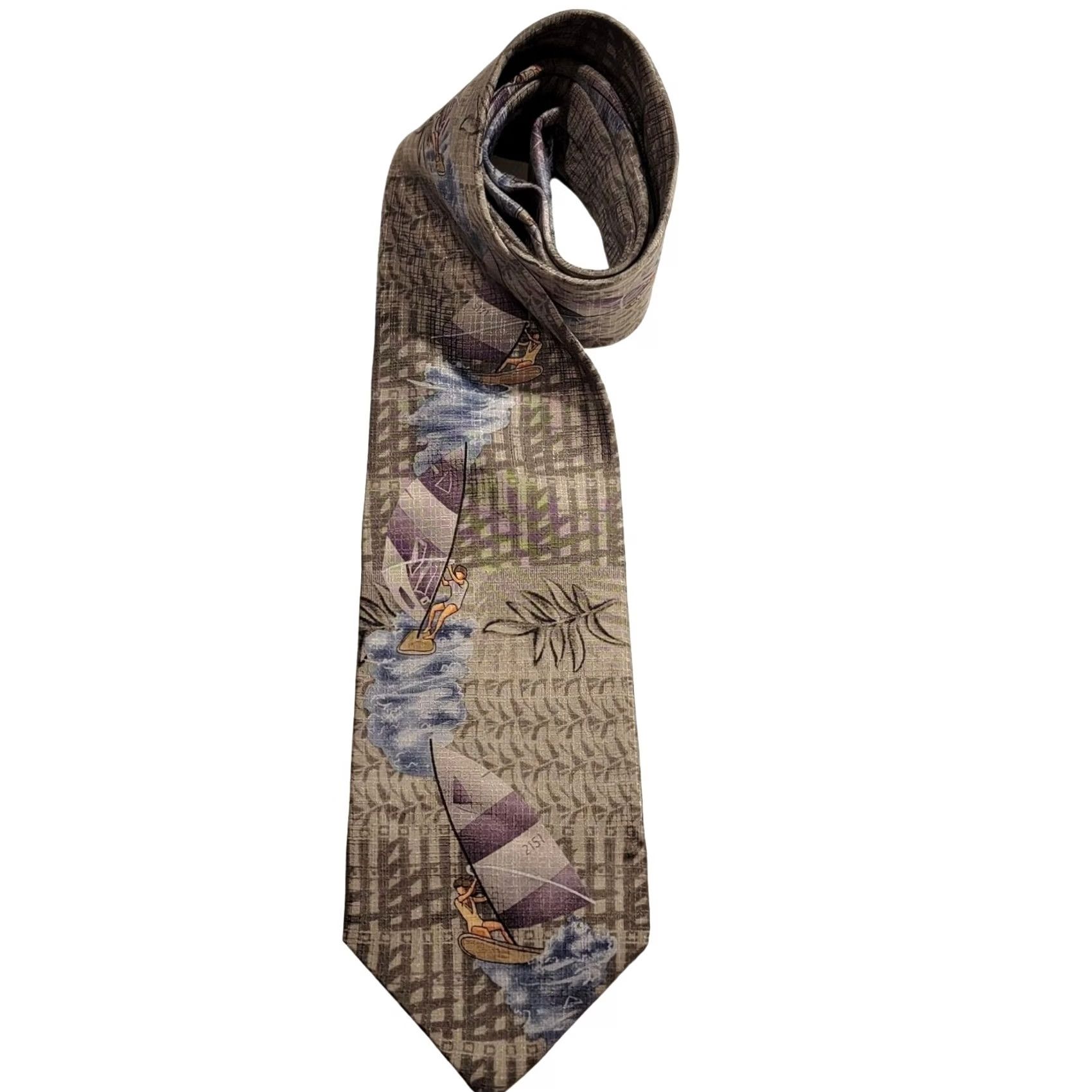 Vintage Tropics by Tango Silk Tie Mens Necktie Sailing Beach Resort Cruise Vaca Summer Size ONE SIZE - 3 Thumbnail