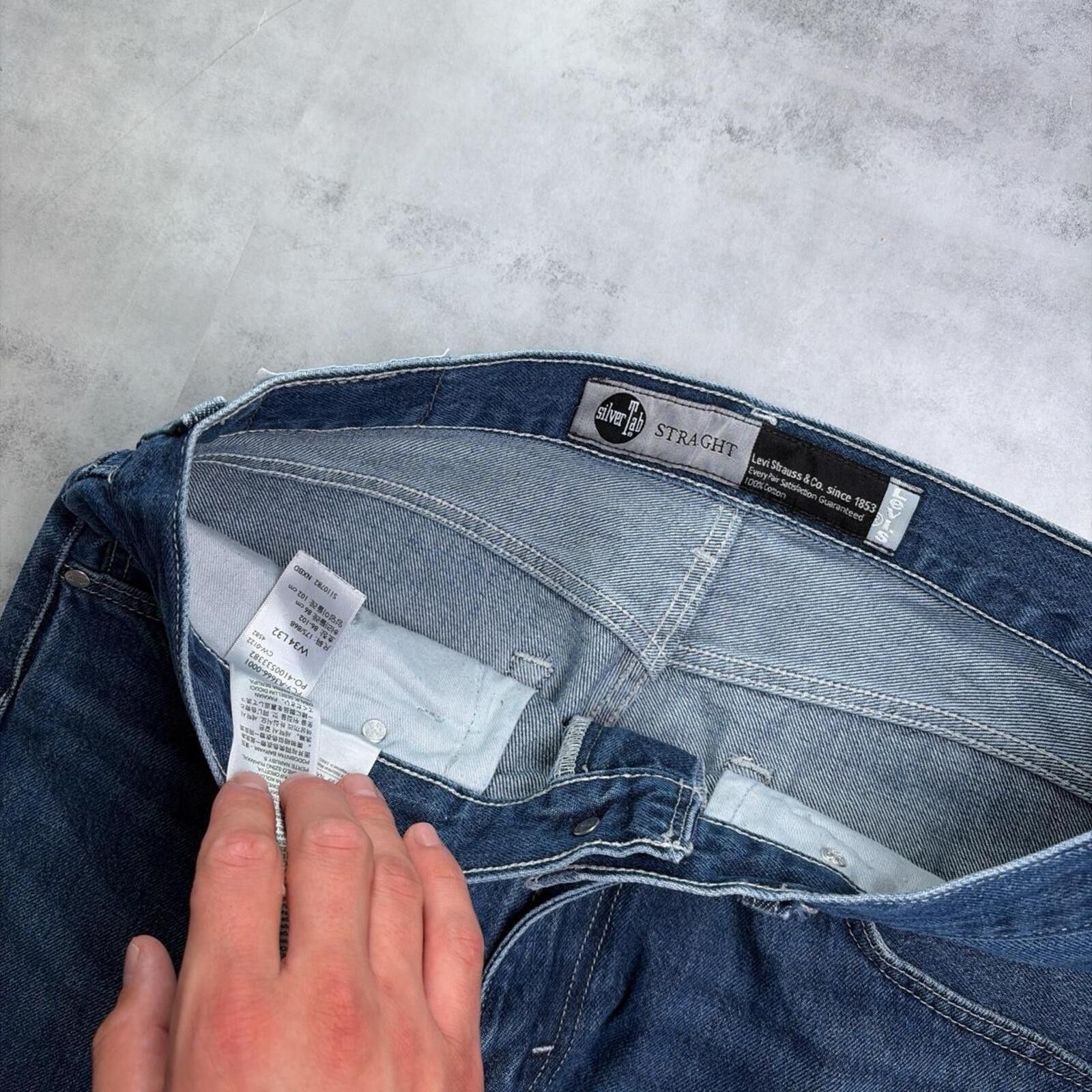 Levi's Y2K Blue Levi’s Silvertab Straight Denim Jeans Size US 34 / EU 50 - 5 Thumbnail
