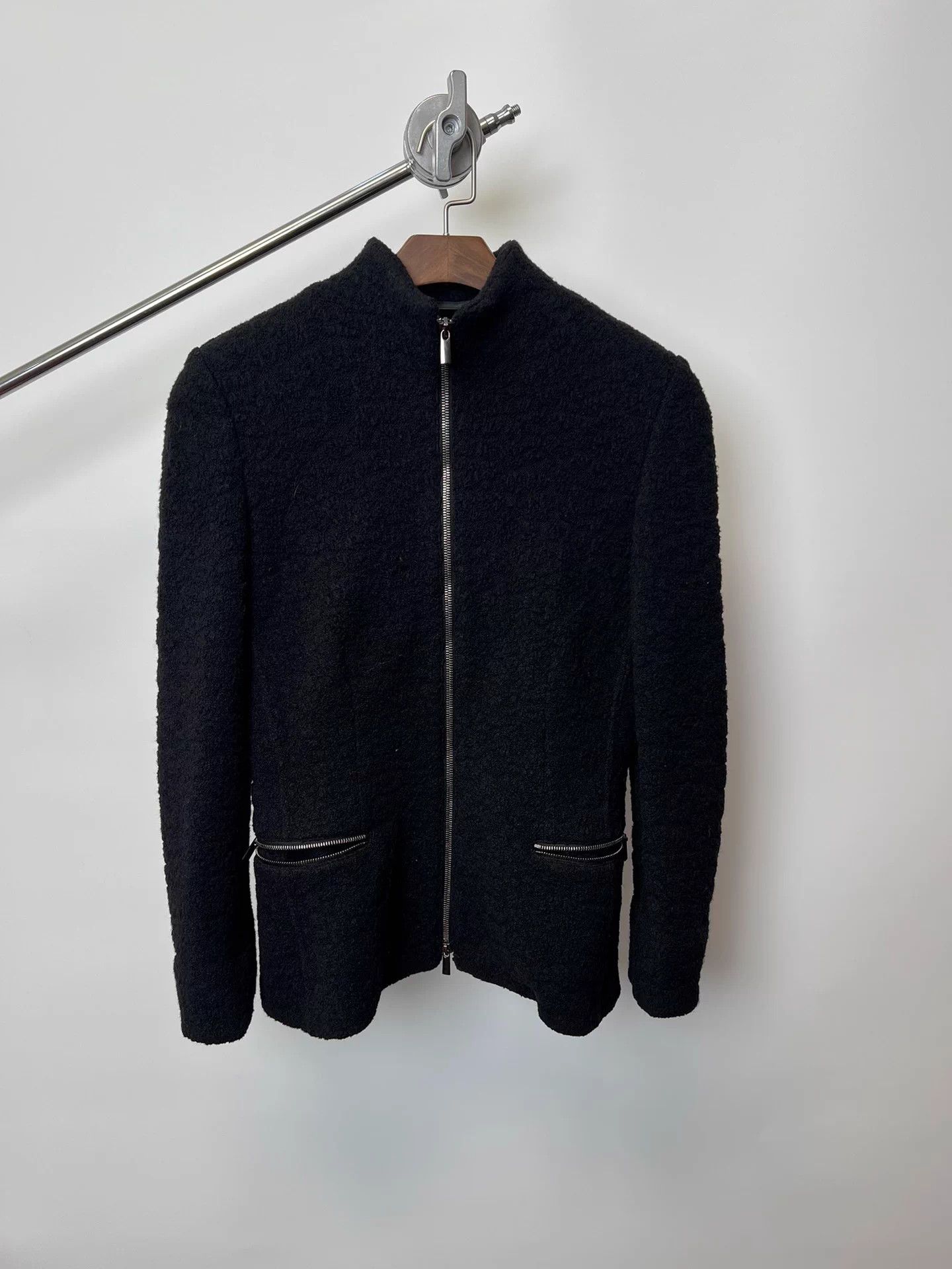 Giorgio Armani Giorgio Armani Zip Shoulder Pad Wool Knit Jacket S Size US S / EU 44-46 / 1 - 1 Thumbnail