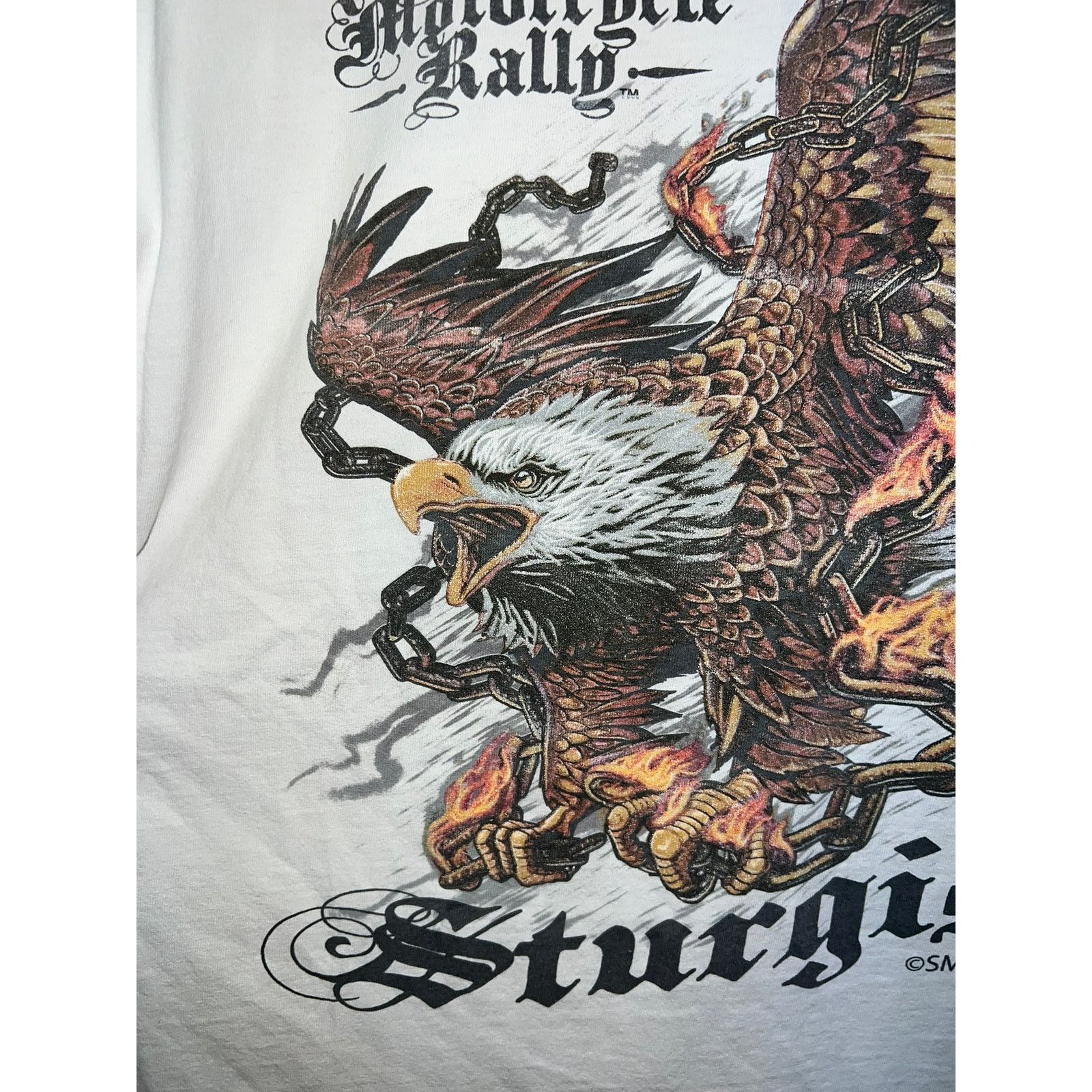Vintage Womens Sturgis Rally Shirt Motorcycle Eagle Cut Neck Tee L Size L / US 10 / IT 46 - 7 Thumbnail
