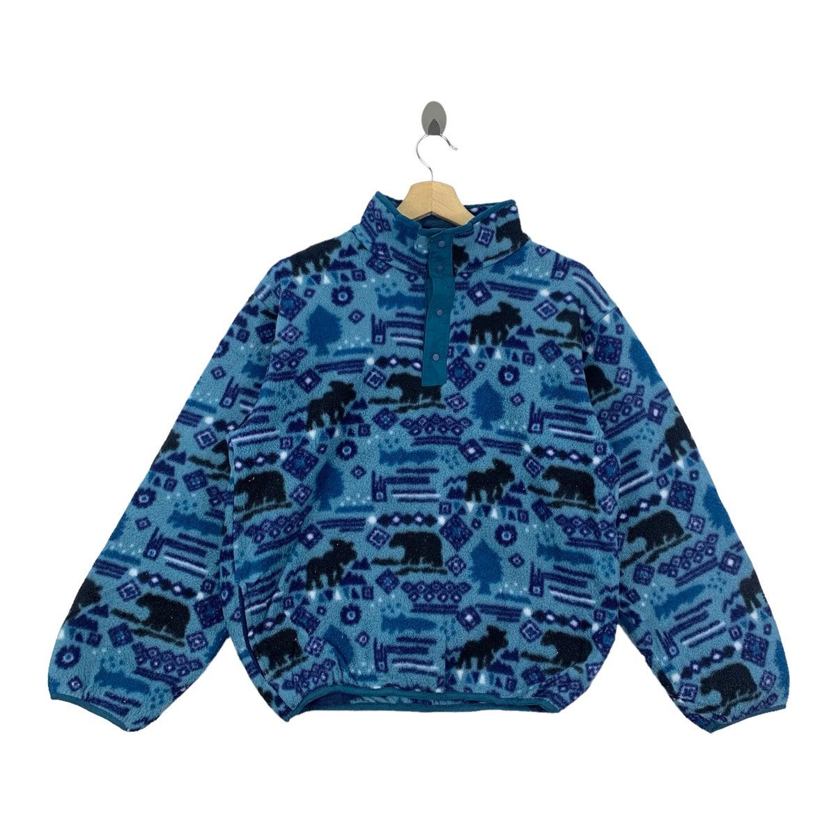 L.L. Bean × Vintage Vintage L.L.BEAN Outdoor Habitat Fullprint Fleece Sweatshirt Size US L / EU 52-54 / 3 - 1 Thumbnail