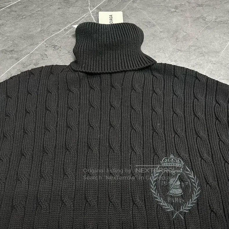 Balenciaga Balenciaga Wheat Embroidered Destroyed Hole Knitted Sweate Size US L / EU 52-54 / 3 - 4 Thumbnail