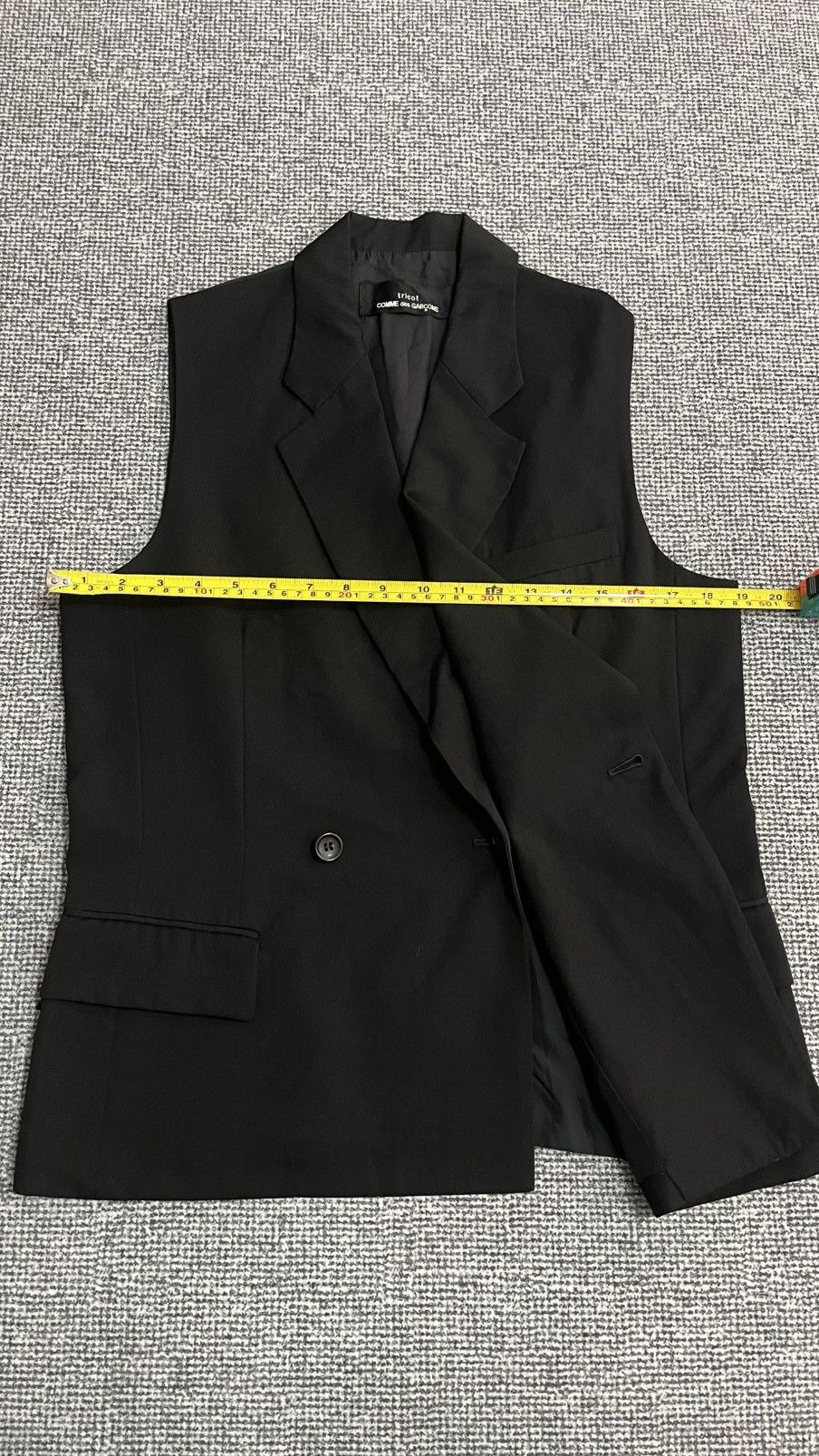 Comme des Garcons Vintage 90s Comme des garcons wool asymmetric vest Size 38R - 12 Thumbnail
