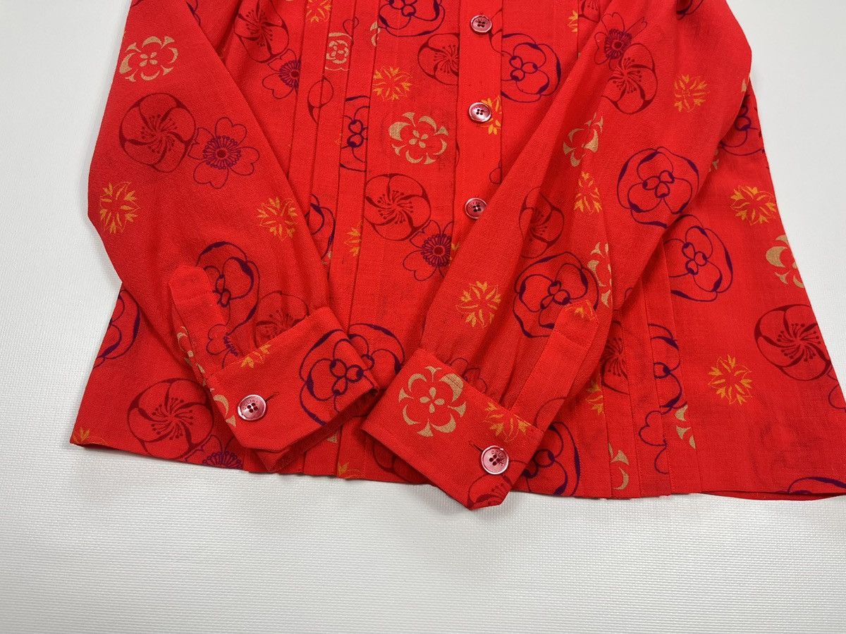 Celine Vintage 80s CELINE Paris Skirt Suit Red Floral Wool Size 40 Size M / US 6-8 / IT 42-44 - 11 Thumbnail