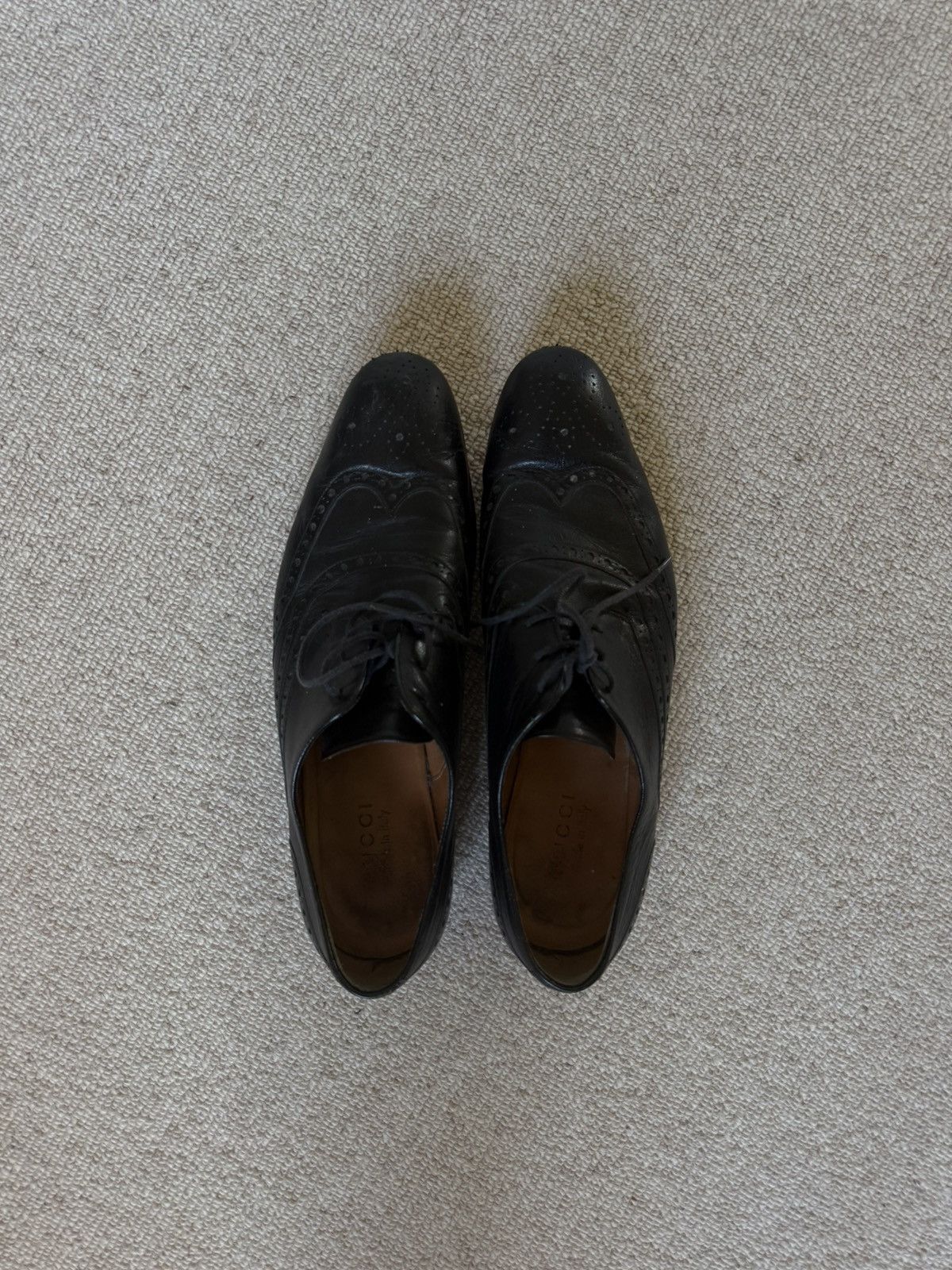 Gucci Gucci brogues shoes black leather logo size 9 Size US 10 / EU 43 - 1 Thumbnail