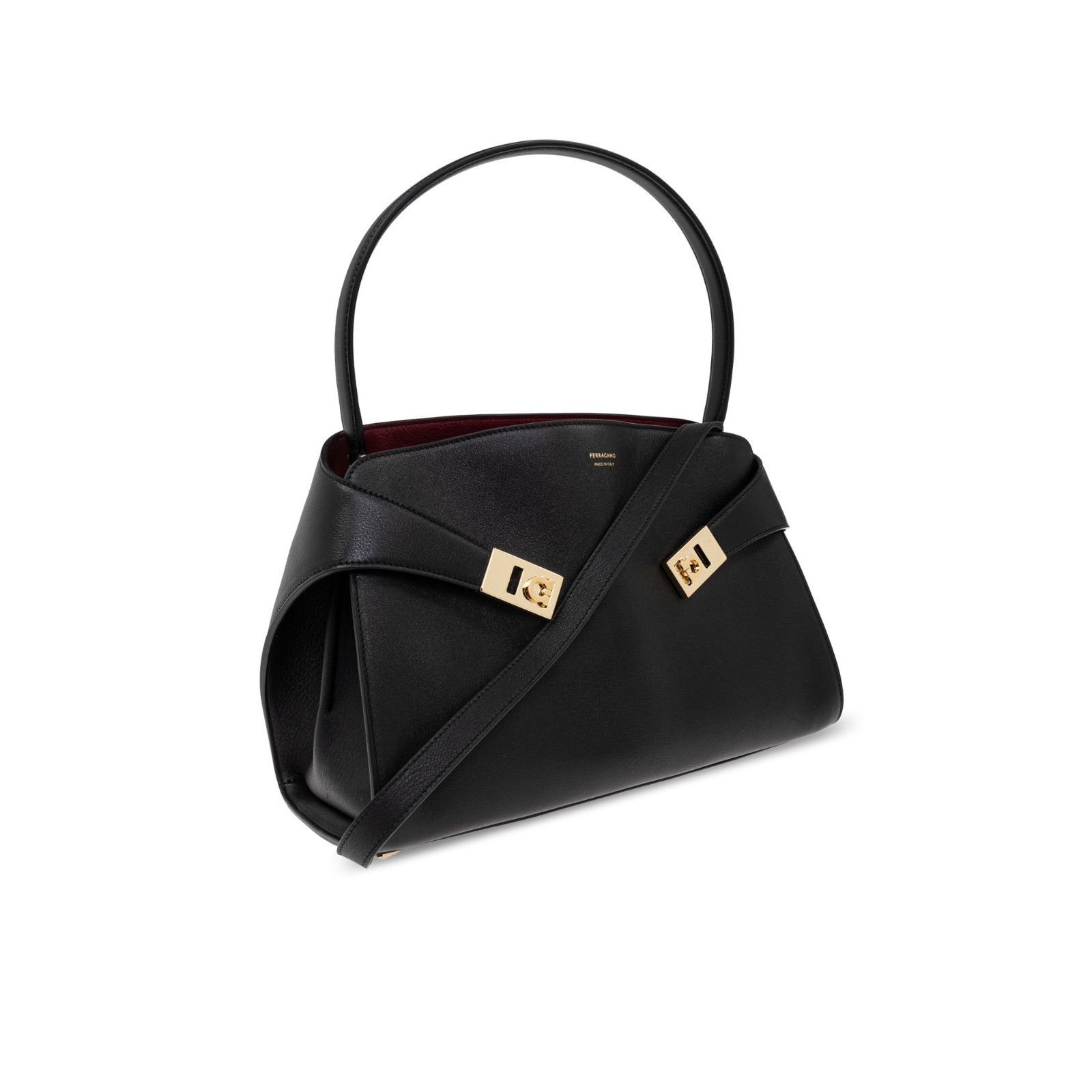 Salvatore Ferragamo FERRAGAMO Hug Black Leather Top Handle Bag New Size ONE SIZE - 3 Thumbnail