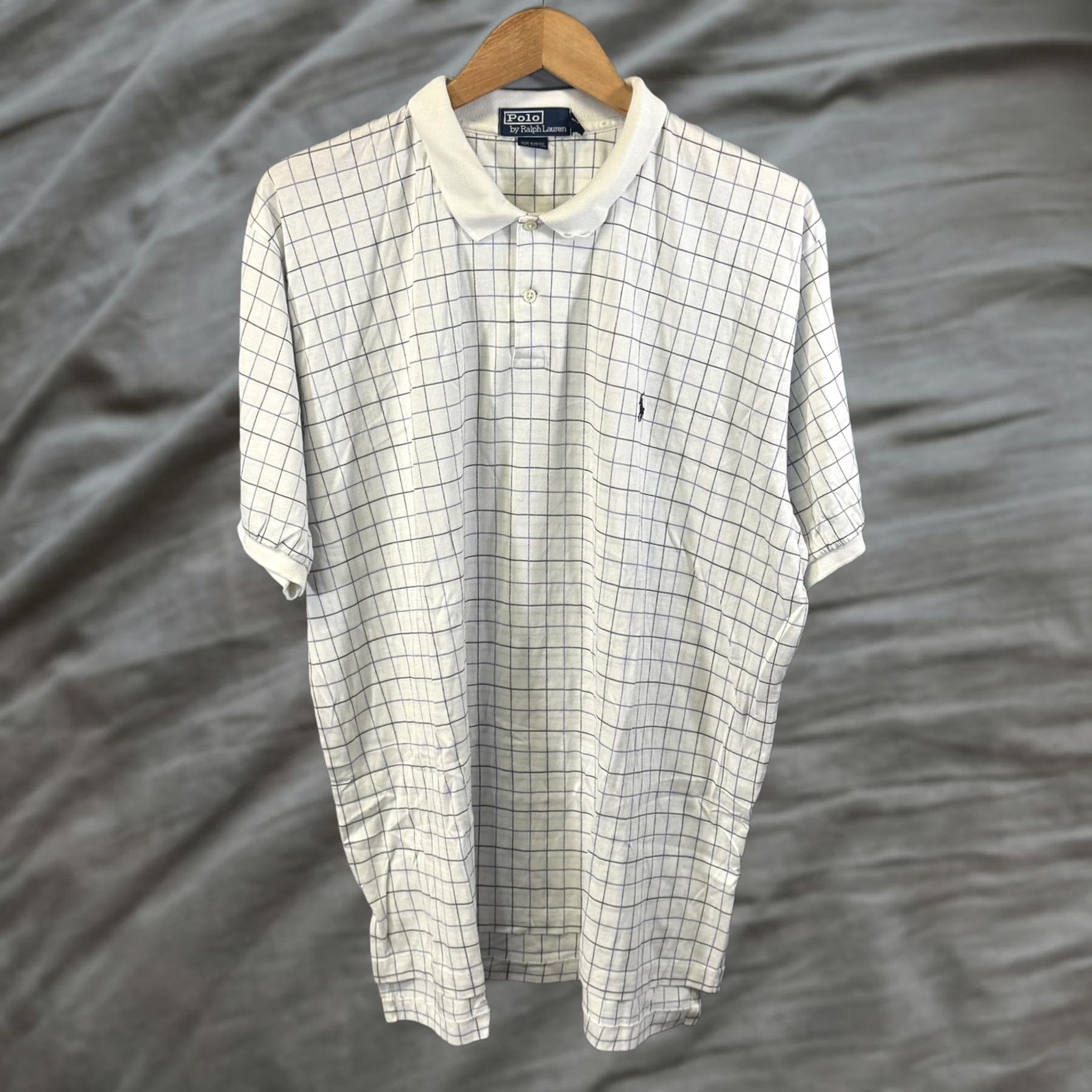 Polo Ralph Lauren Polo Ralph Lauren Polo Shirt Mens XL White Windowpane Check Embroidered Pony Size US XL / EU 56 / 4 - 1 Thumbnail