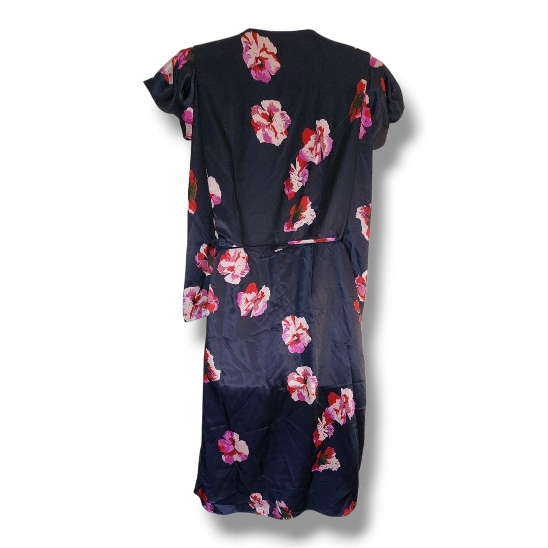 Joie Joie Miltona Navy Blue Floral Midi Wrap Dress Size Small Size S / US 4 / IT 40 - 11 Thumbnail