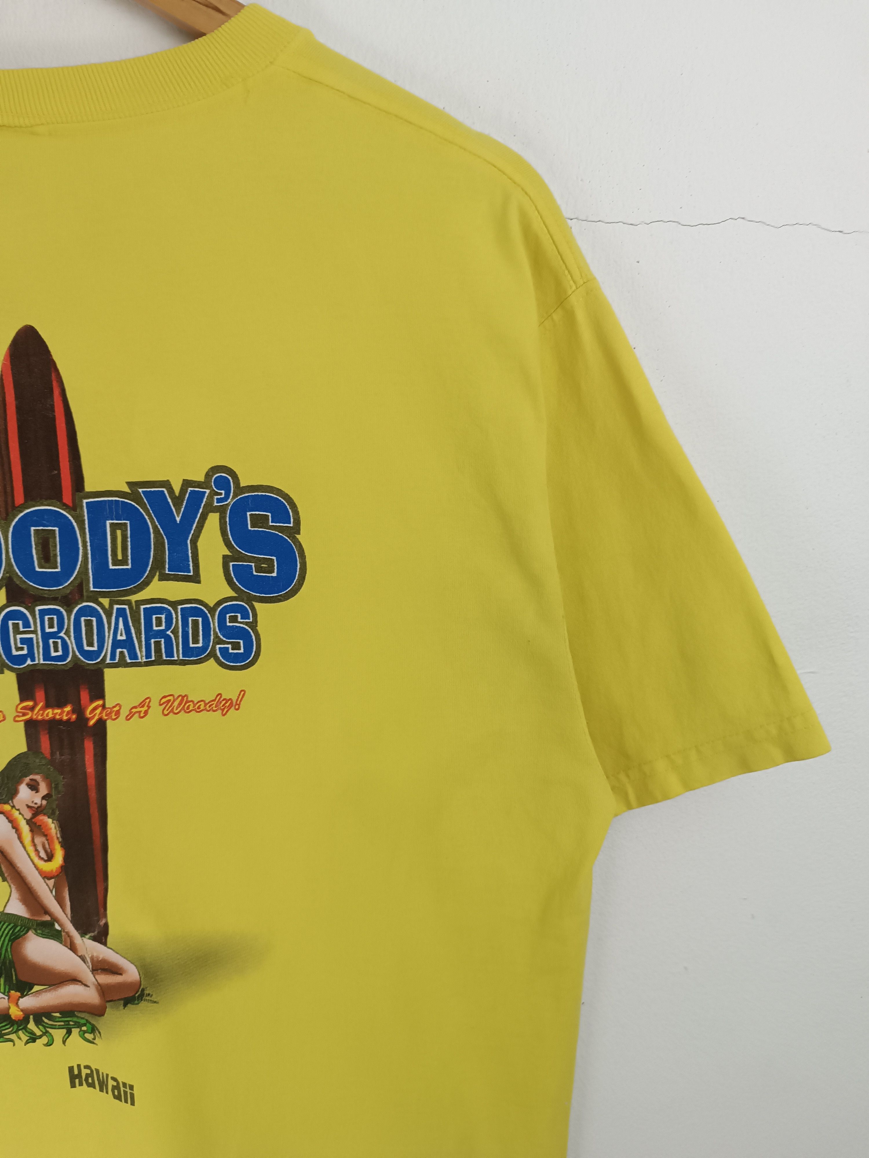 Vintage VINTAGE 90'S WOODY'S LONGBOARD HAWAII ALOHA SEXY BEACH TEE Size US L / EU 52-54 / 3 - 14 Thumbnail