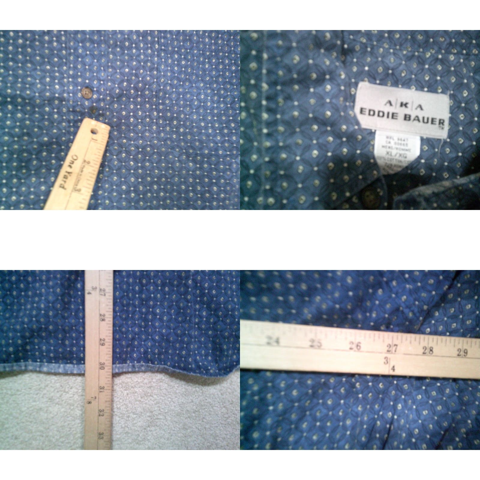 Eddie Bauer VINTAGE Eddie Bauer Button-Up Shirt Mens XL Blue 90s Wool? Wait. Size US XL / EU 56 / 4 - 8 Thumbnail