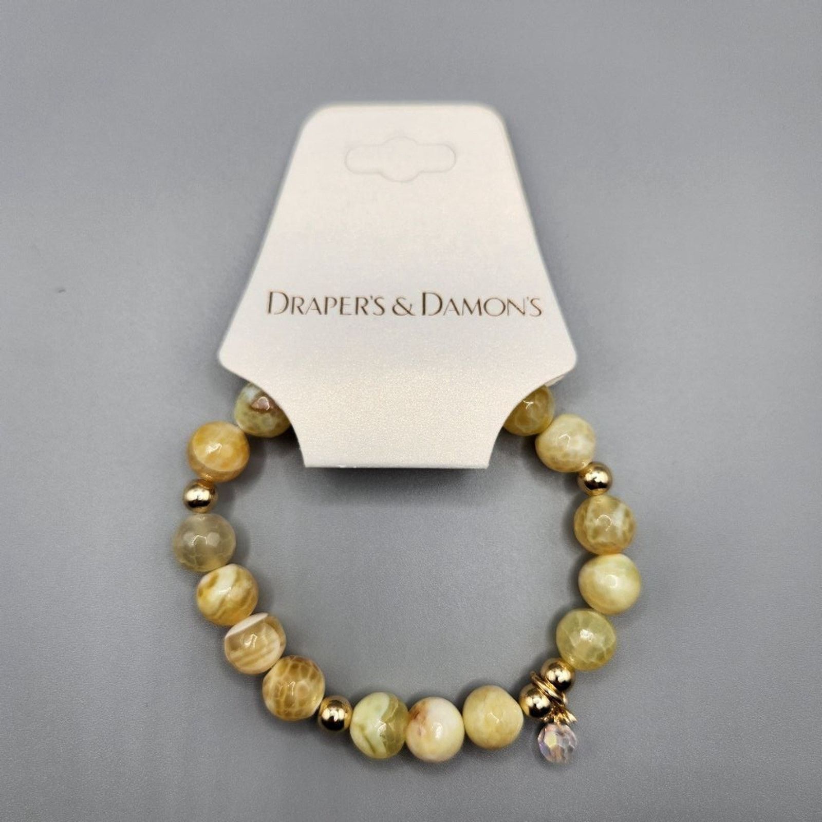 Other Drapers & Damon Yellow Marbled Beaded Stretch Bracelet Size ONE SIZE - 1 Thumbnail