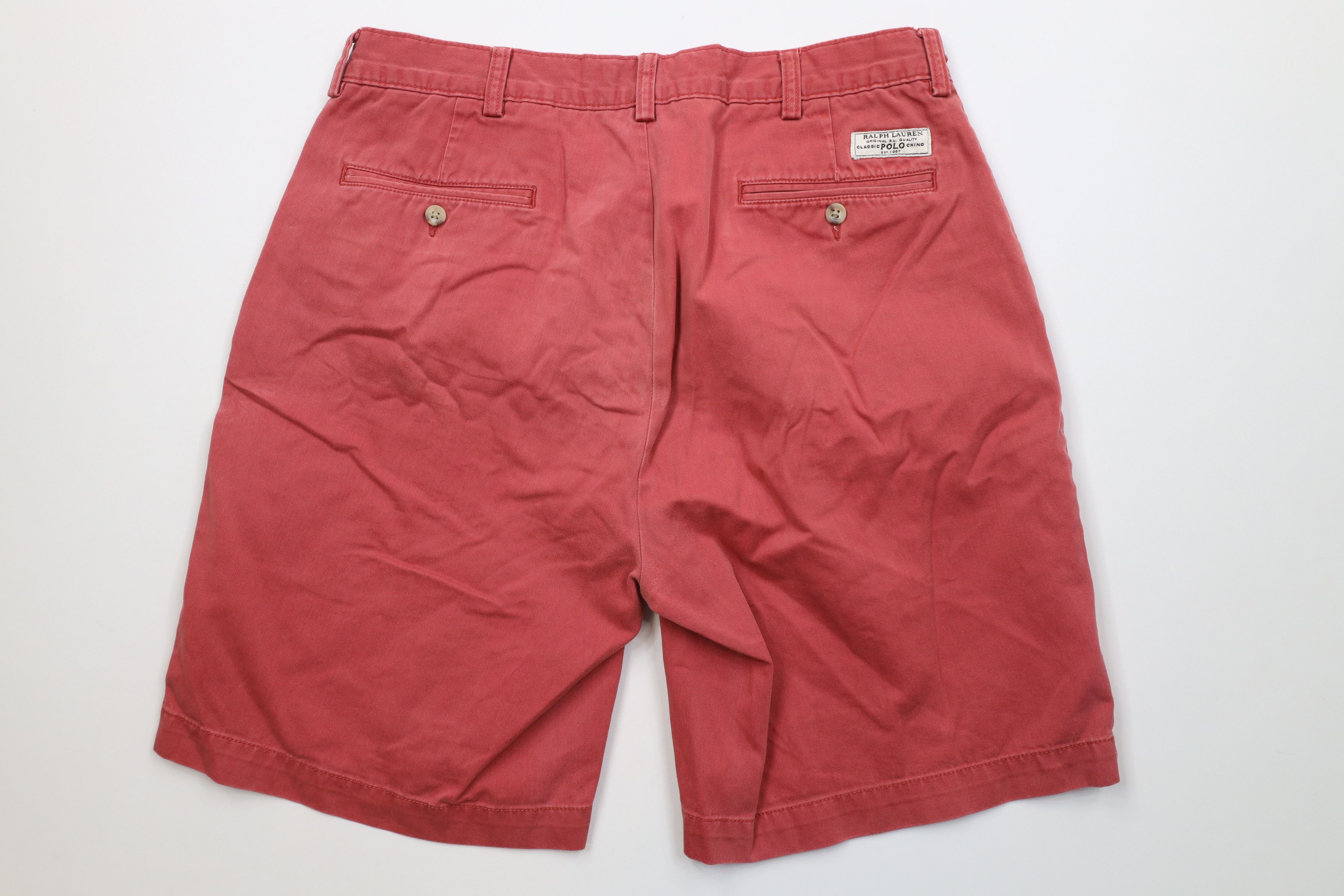 Ralph Lauren Vintage 90s Ralph Lauren Above Knee Chino Golf Shorts Red Size US 34 / EU 50 - 10 Thumbnail