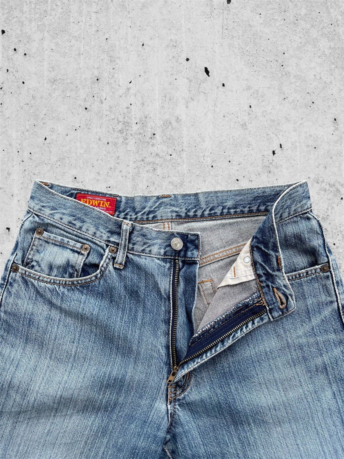 Edwin × Japanese Brand 🔥 Edwin Us Classic Light Blue Distressed Denim W29🔥 Size US 29 - 5 Thumbnail