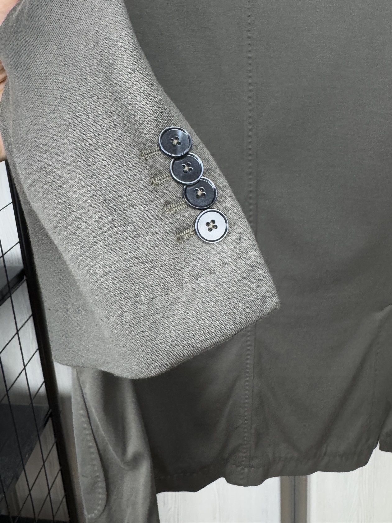 Paoloni Paoloni grey cotton unlined lightweight blazer Size 42R - 8 Thumbnail