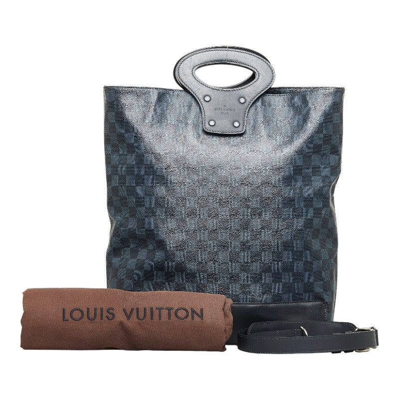 image of Louis Vuitton Damier Cobalt North South Tote in Black, Women's