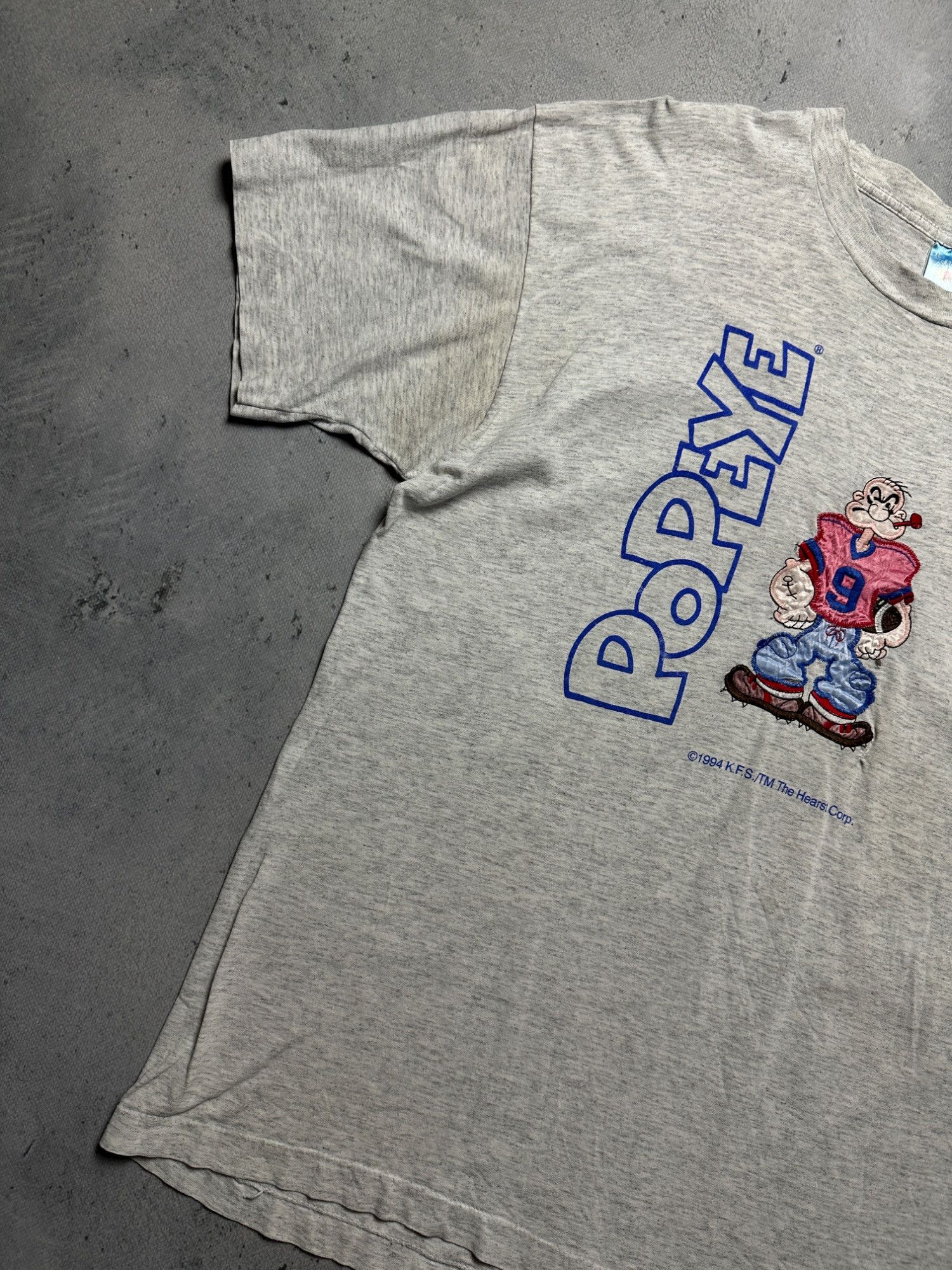 Fruit Of The Loom Vintage 1994 Popeye Football Graphic Made In USA Rare 90s Size US XL / EU 56 / 4 - 11 Thumbnail