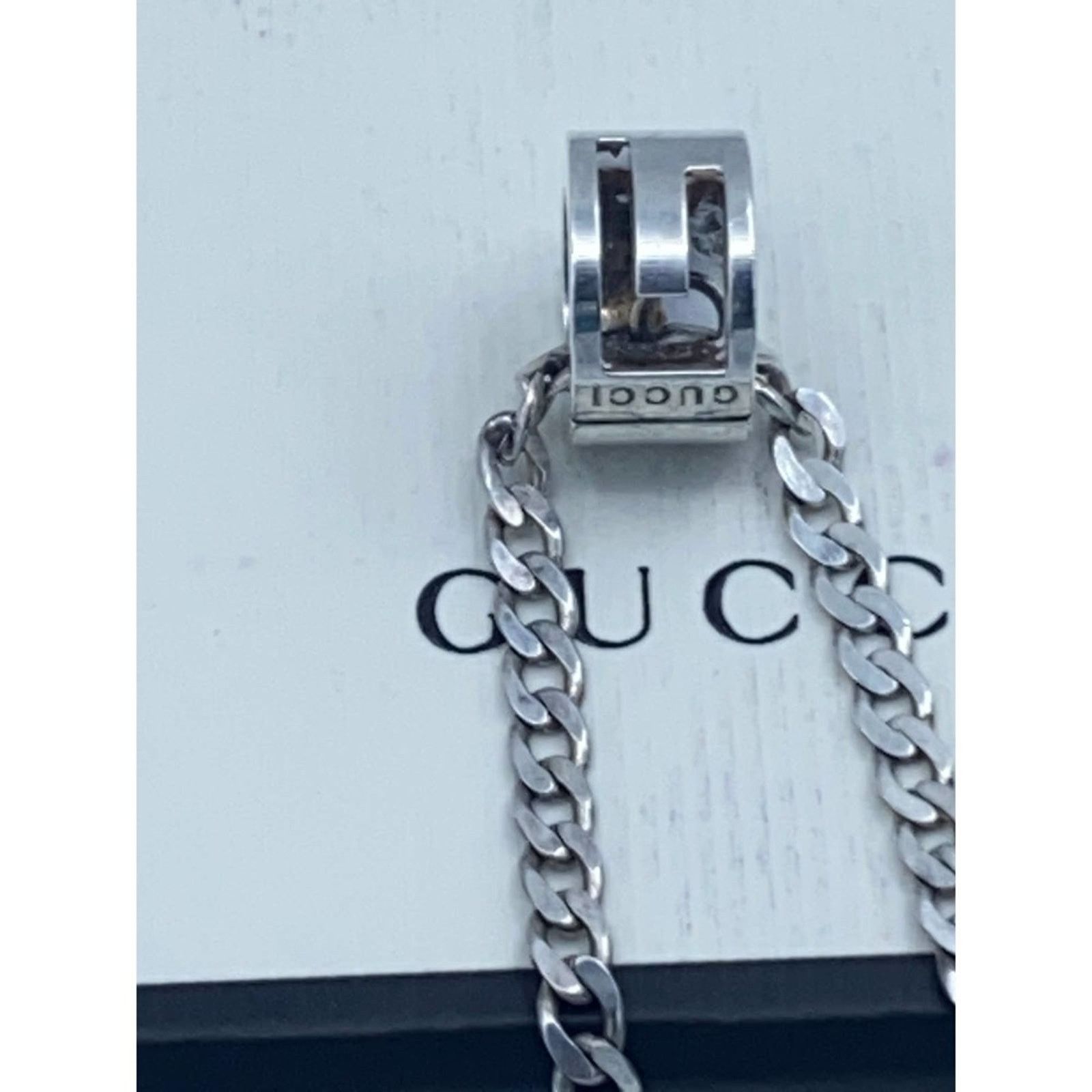 Gucci Gucci Silver Necklace, Sterling, 16'' Chain, Ring Pendant Size ONE SIZE - 2 Thumbnail