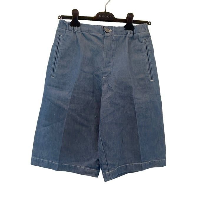 image of Gucci Men's Blue Washed Denim Bermuda Shorts (Size 30)